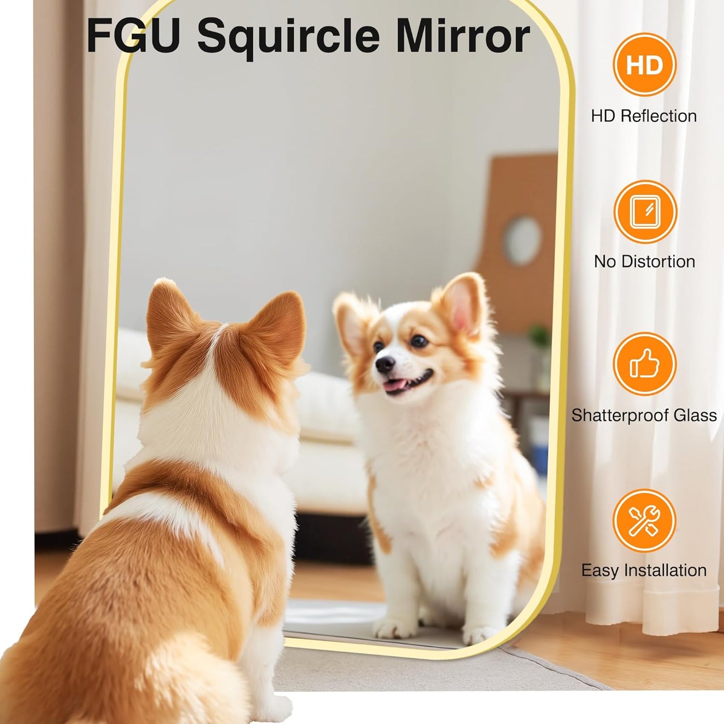 Bathroom Mirrors for Over Sink, 28x40 Gold Vanity Mirror for Bathroom Sink, HD Shatterproof Squircle Wall Mirror for Bathroom Washroom Lavatory Restroom Metal Frame