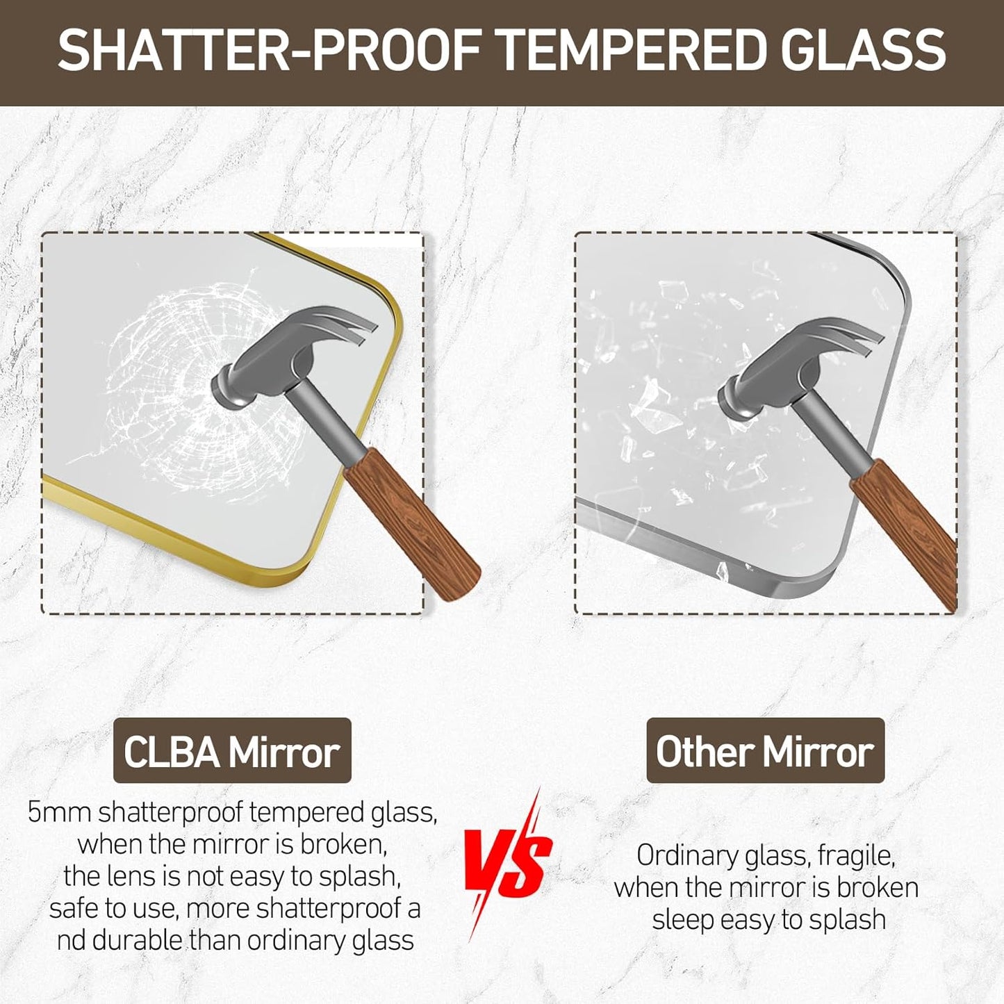 Matte Gold Mirror, 24x36 Inch Brushed Gold Mirror, Aluminum Alloy Framed Vanity Mirror, Rounded Rectangle Bathroom Mirror for Over Sink, Anti-Rust Wall Mirror (Horizontally or Vertically)