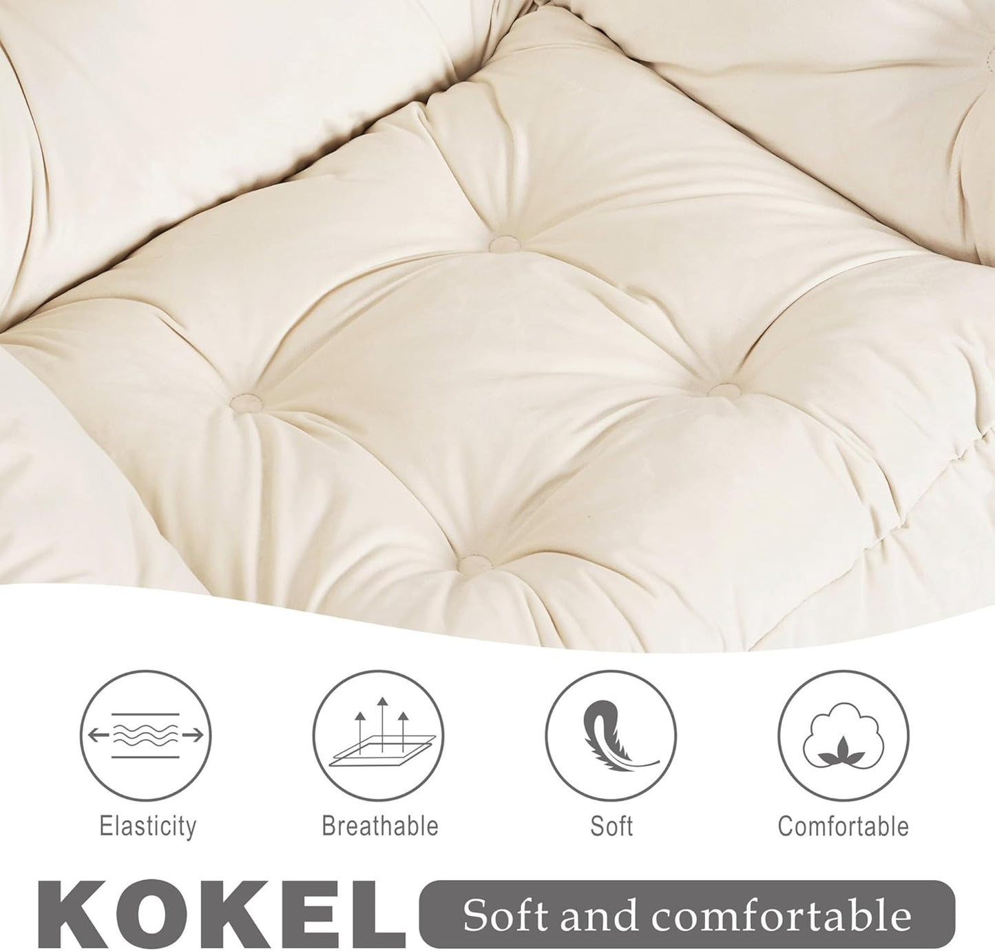 Lazy Chair with Folding Ottoman,Living Room Chairs, Accent Contemporary Lounge Chair, Single Steel Frame Leisure Sofa Chair with Armrests and A Side Pocket (White)