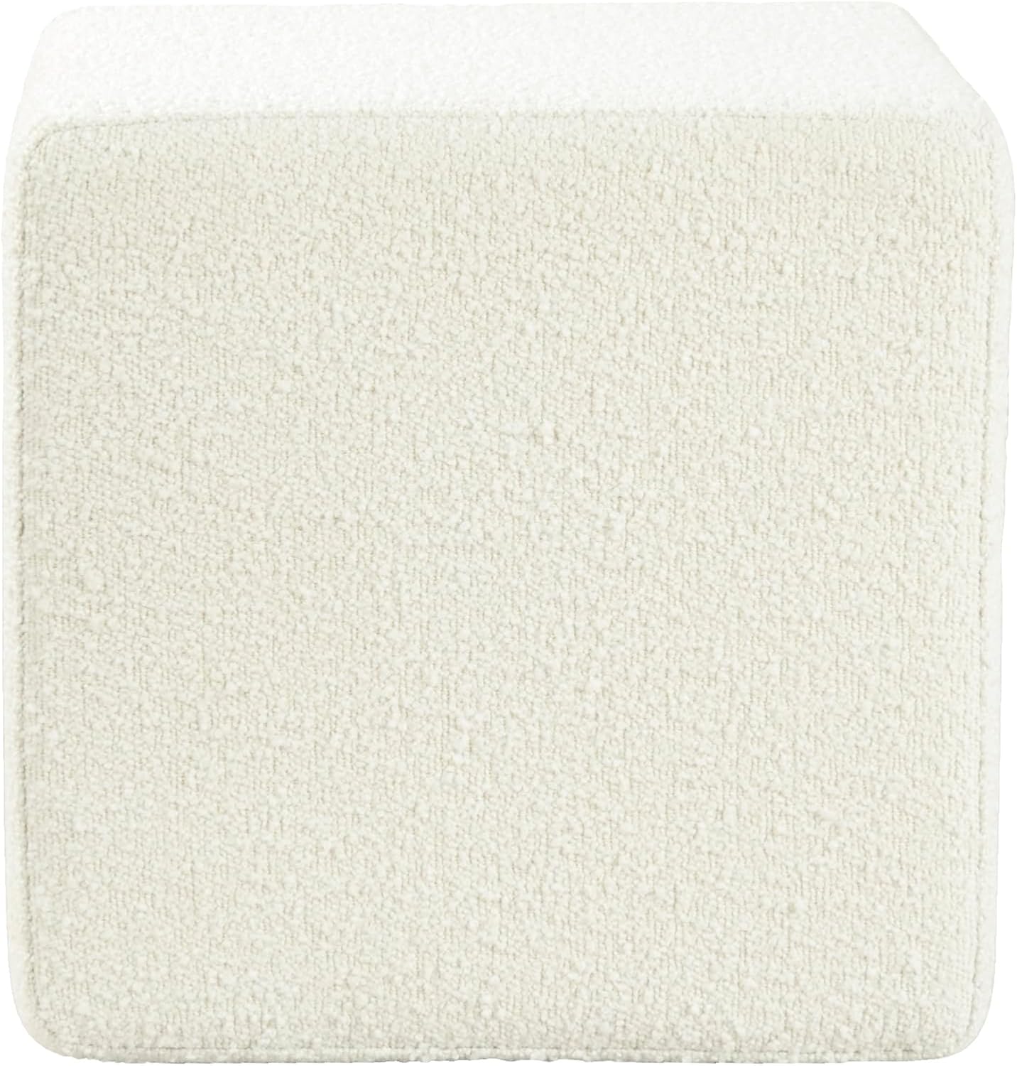 HomePop Cube Ottoman Home Décor |Square Ottoman - Cream Boucle