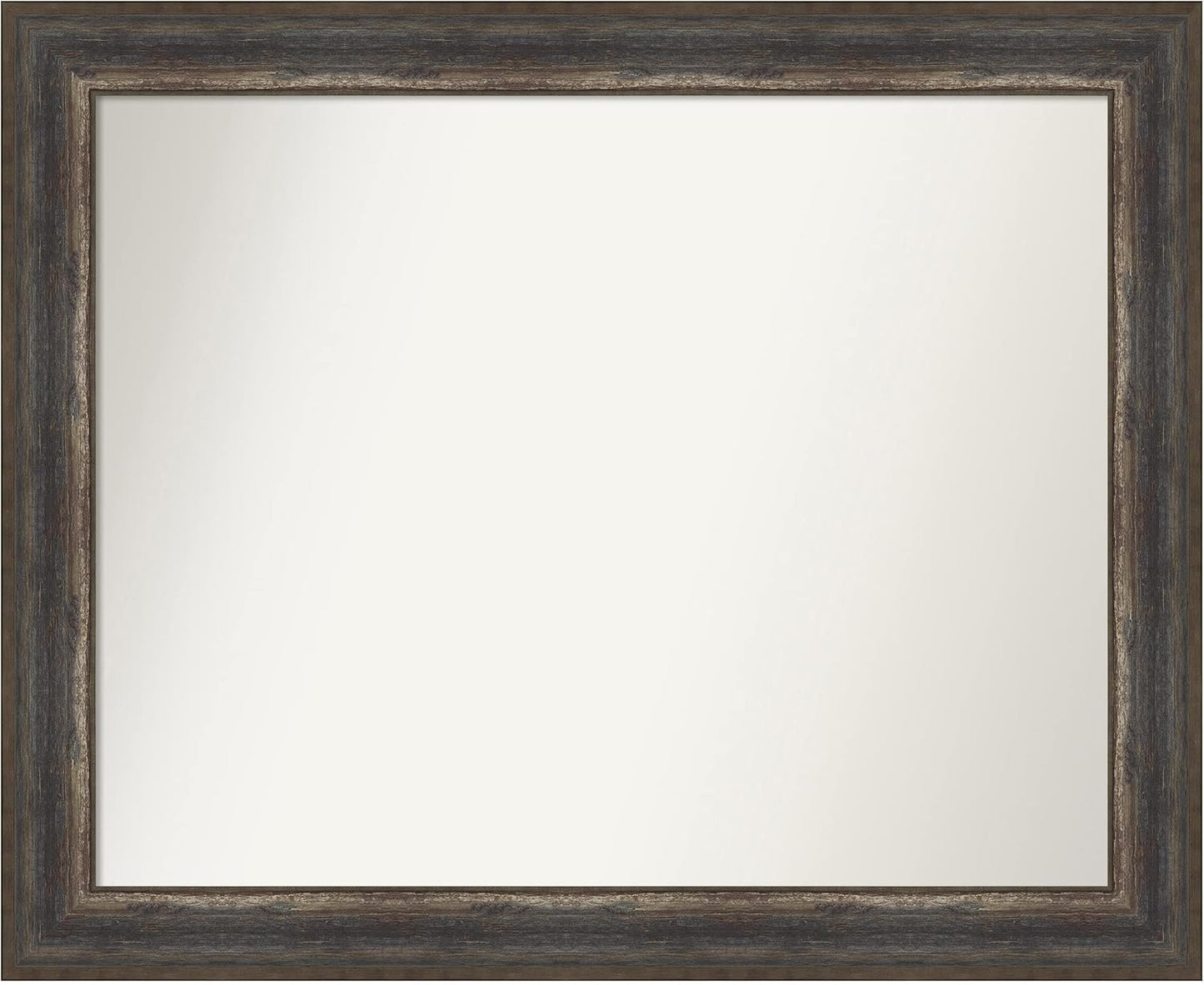 Amanti Art Brown Bathroom Mirror for Over Sink, 27x33 Alta Rustic Char Rectangle Vanity Mirror, Large Country Rustic Frame, Hangs Horizonally and Vertically, Bathroom Wall Decor, Non-Beveled Edge