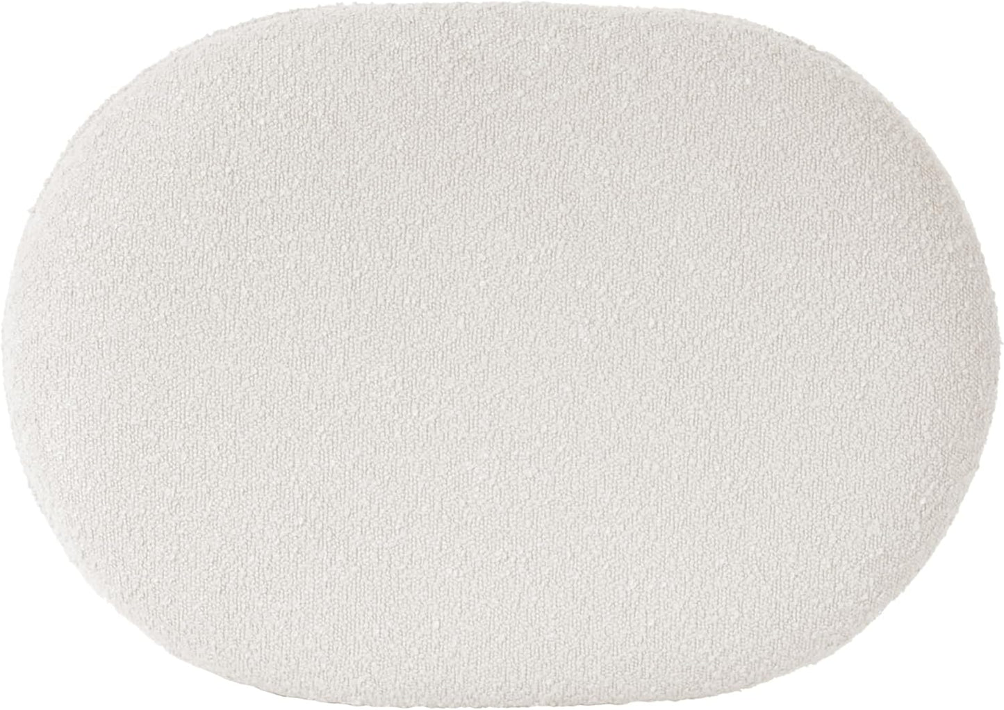 HomePop Quinn Modern Ottoman Home Décor|Ottoman for Living Room & Bedroom - Cream White Boucle