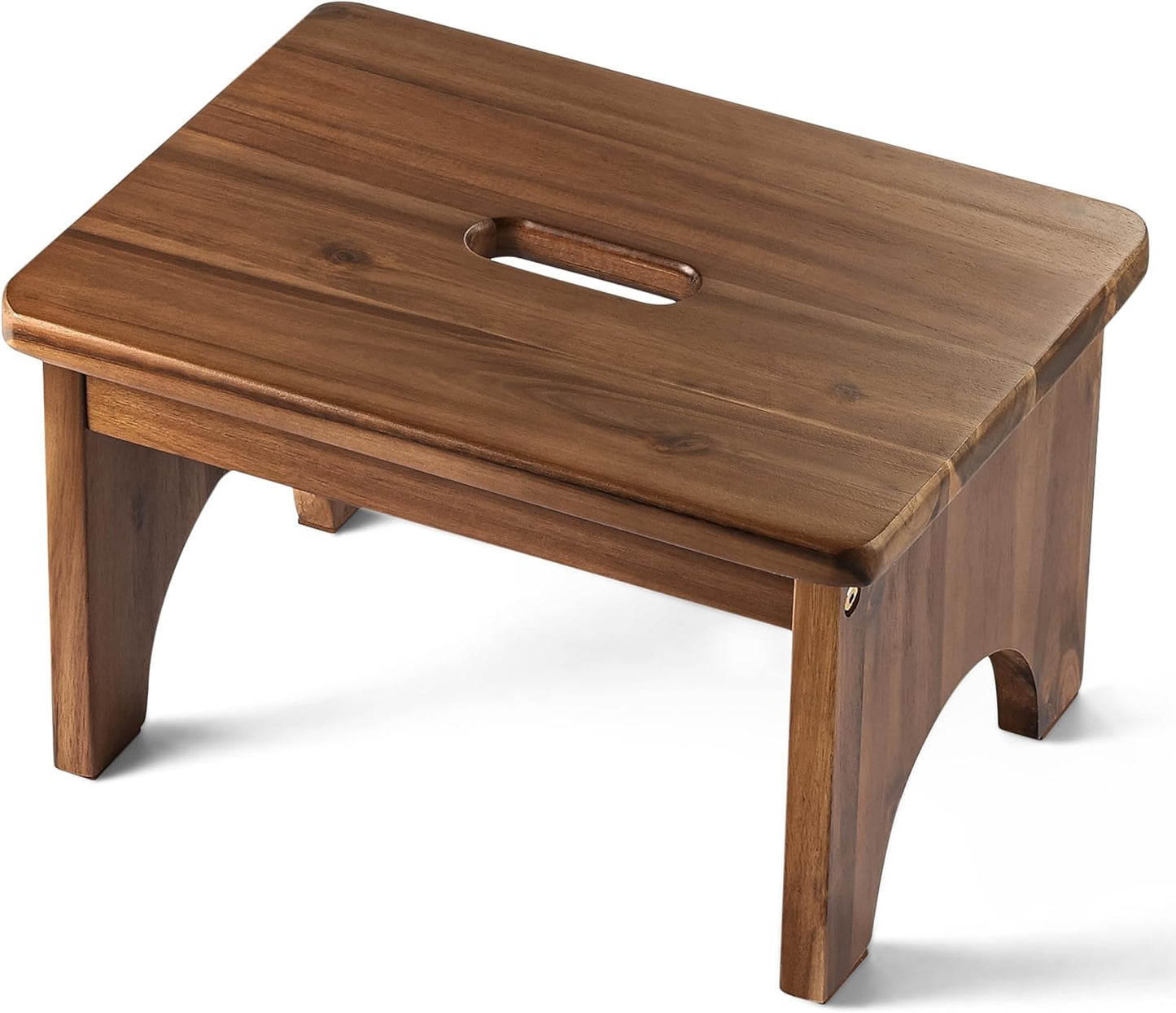 Wooden Step Stool, 9in One Step Stool for Adults, Wooden Beside Step Platform with 550 Load Capacity, Heavy Duty/Portable/Nonslip/Durable Construction Safe Step Support for Bedroom/Home Kitchen