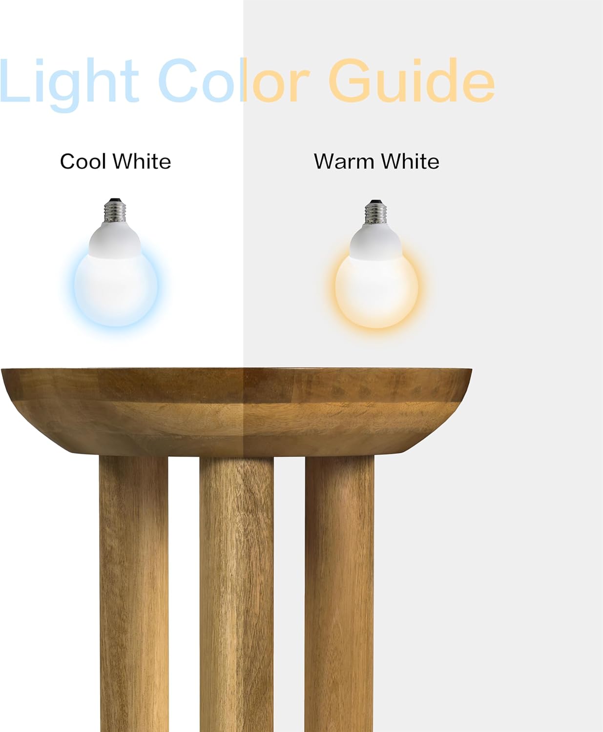 Natural Mango Wood 3-Leg End/Side Round Table