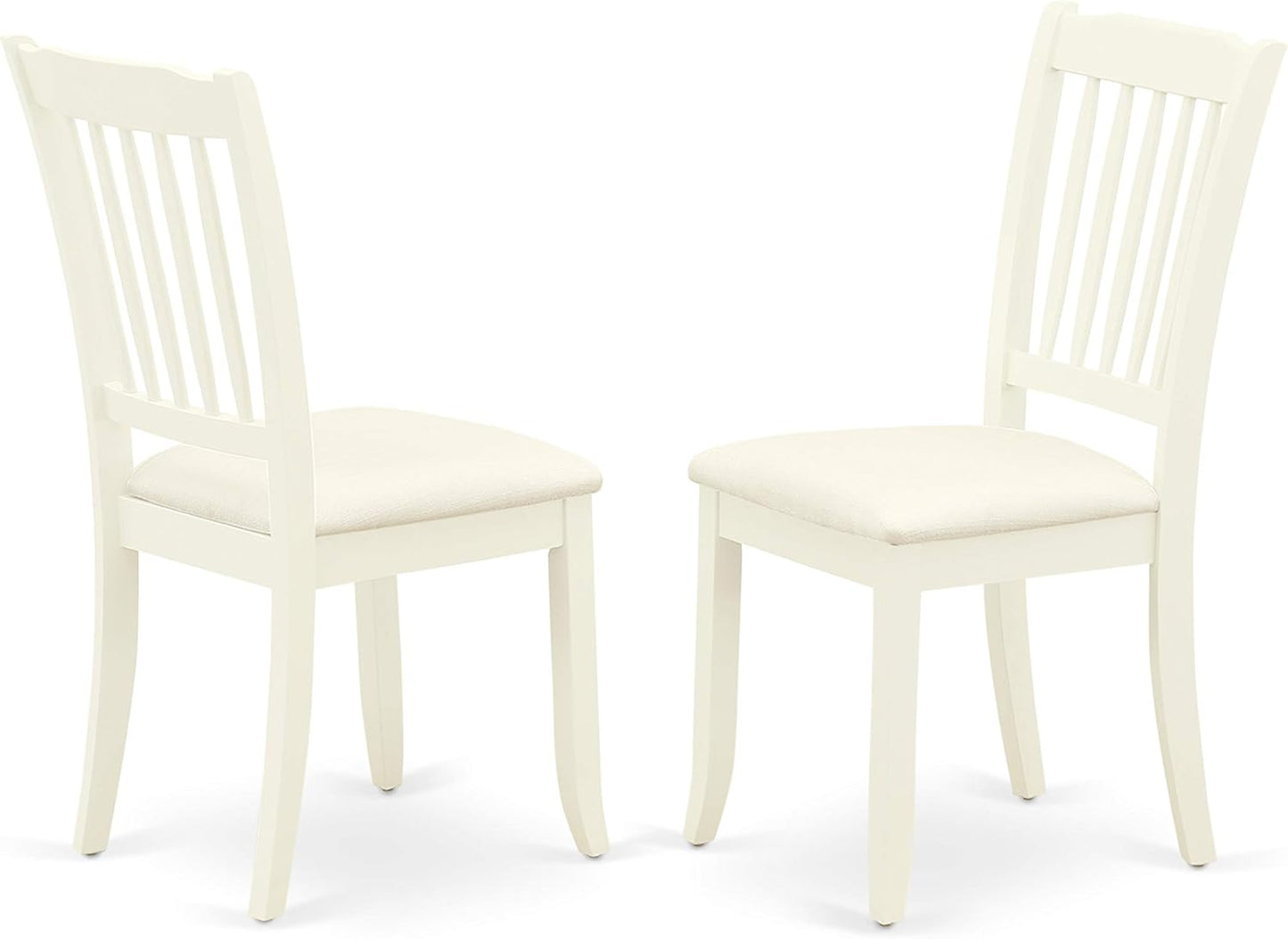 East West Furniture LGDA5-LWH-C 5 Piece Dining Room Table Set Includes a Rectangle Kitchen Table with Butterfly Leaf and 4 Linen Fabric Upholstered Dining Chairs, 42x84 Inch, Linen White