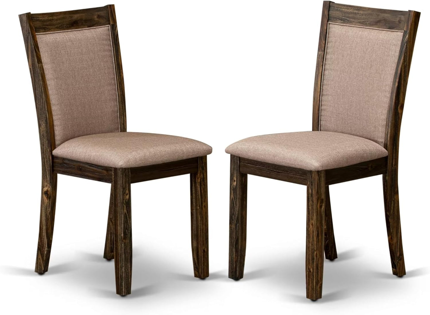 East West Furniture V777MZ716-5 5 Piece Dining Room Furniture Set Includes a Rectangle Dining Table with V-Legs and 4 Dark Khaki Linen Fabric Parsons Chairs, 40x72 Inch, Multi-Color