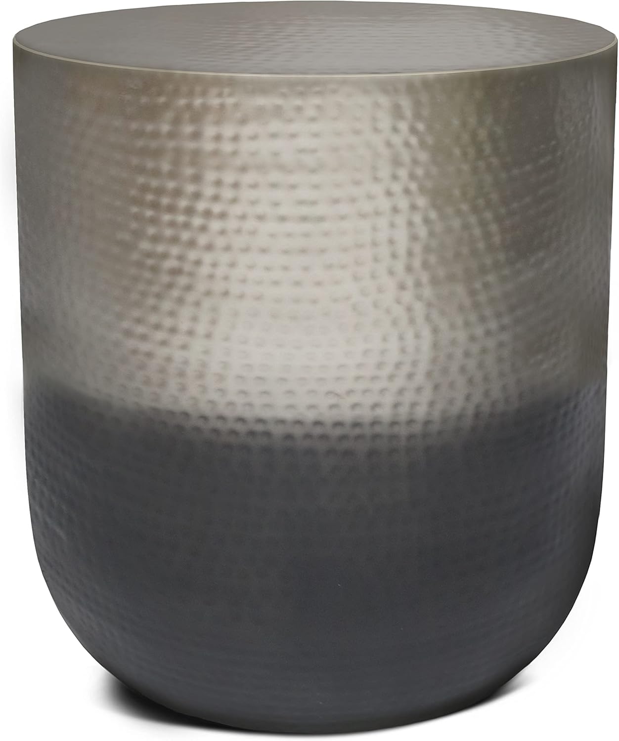 SIMPLIHOME Nova Boho 19 Inch Wide Metal Side Table in Silver Ombre, Fully Assembled, For the Living Room and Bedroom