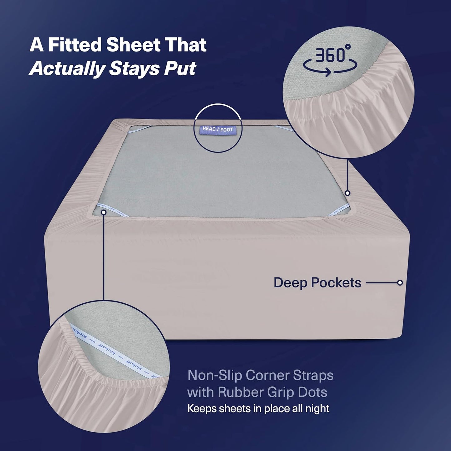 Kickoff Viscose Bamboo Sheets Twin XL Size 3-pc 100% Organic Bamboo Viscose Bed Cooling Sheets Twin XL Size Set Cool Bedding for hot Sleepers Sheet, Flat, Fitted, Pillowcase (Dove Grey, TXL)