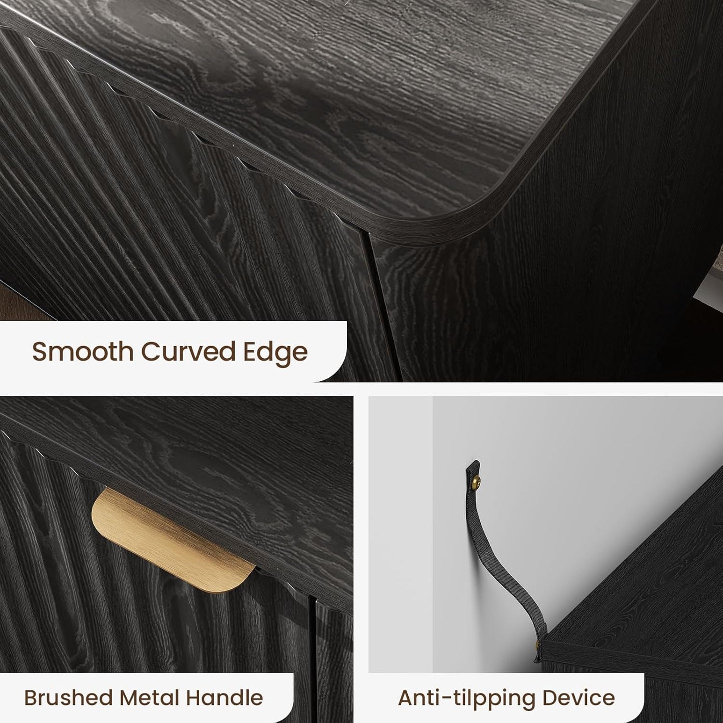 Buffet Cabinet with Storage, Fluted Multifunctional Storage Cabinet with 2 Doors, Sideboard Cabinet with Doors Modern Buffet Table Accent Coffee Bar Console Table,fluted buffet cabinet