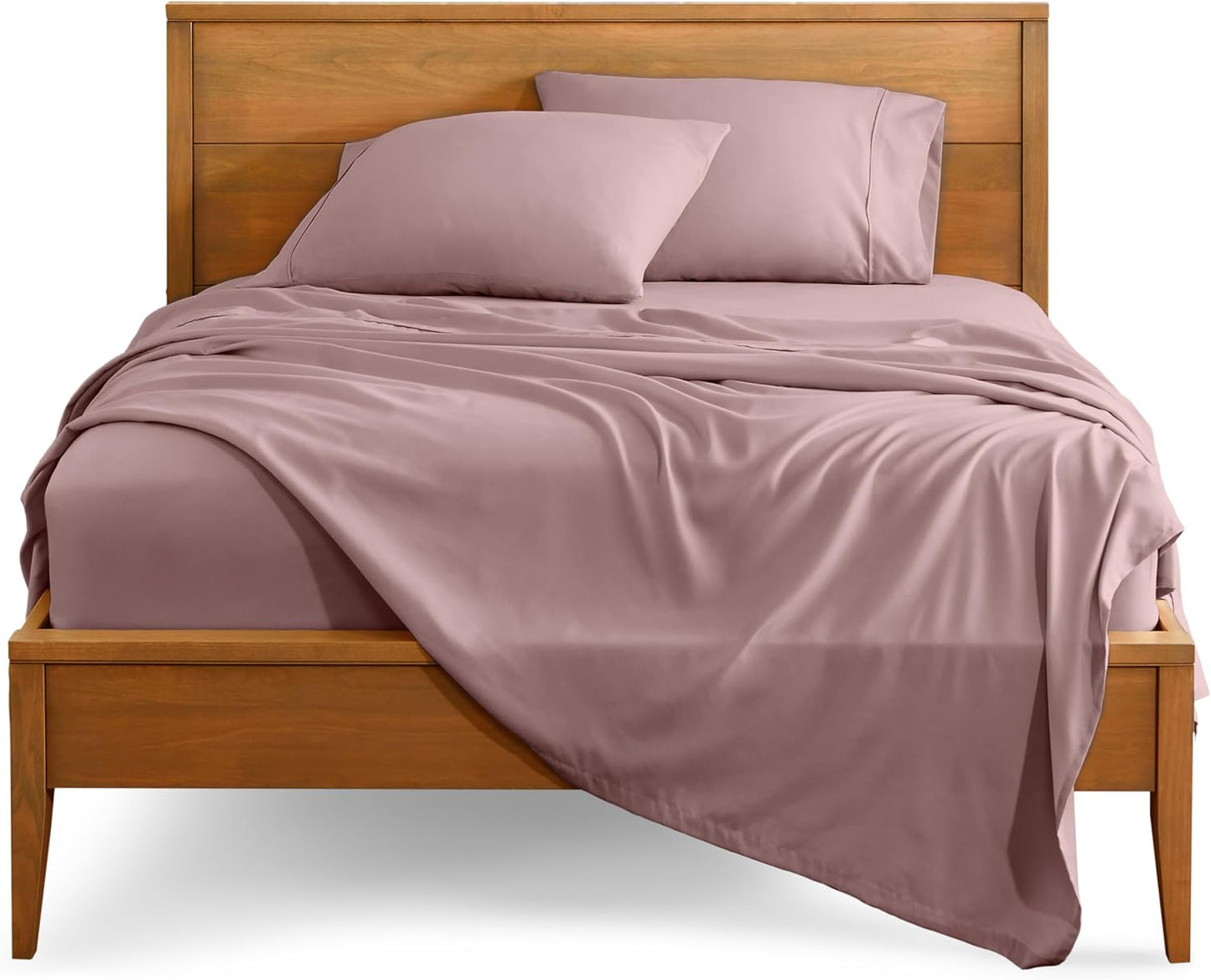 Bare Home California King Sheet Set - 1800 Ultra-Soft Microfiber Cal King Bed Sheets - Double Brushed - Deep Pockets - Easy Fit - 4 Piece Set - Bed Sheets (Cal King, Mauve)