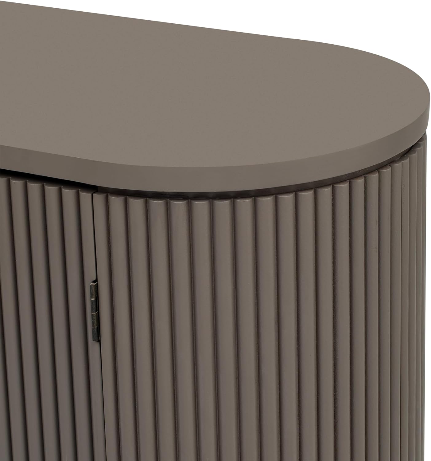 Merax 63" Large Sideboard, Vertical Striped Storage Cabinet with 4 Door, Metal Handles, Adjustable Shelf, Suitable for Study, Entryway and Living Room, Brown