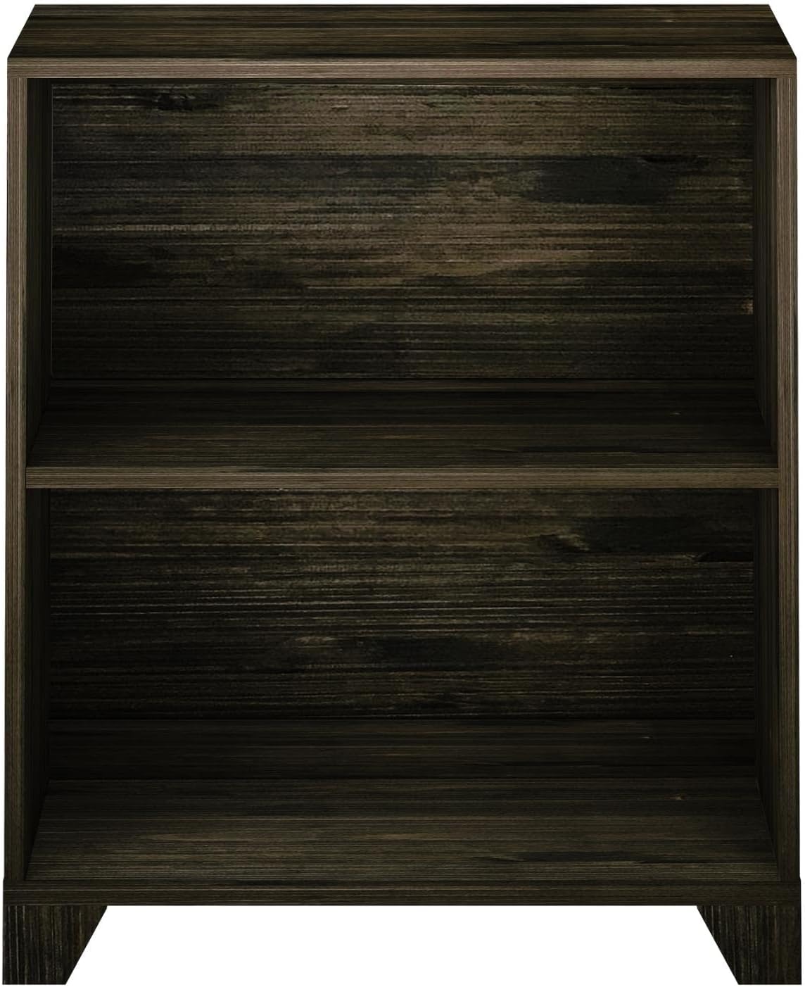 Max & Lily Modern Farmhouse 2-Shelf Bookcase, Solid Wood Bookshelves for Kids Bedroom, Barnwood Brown