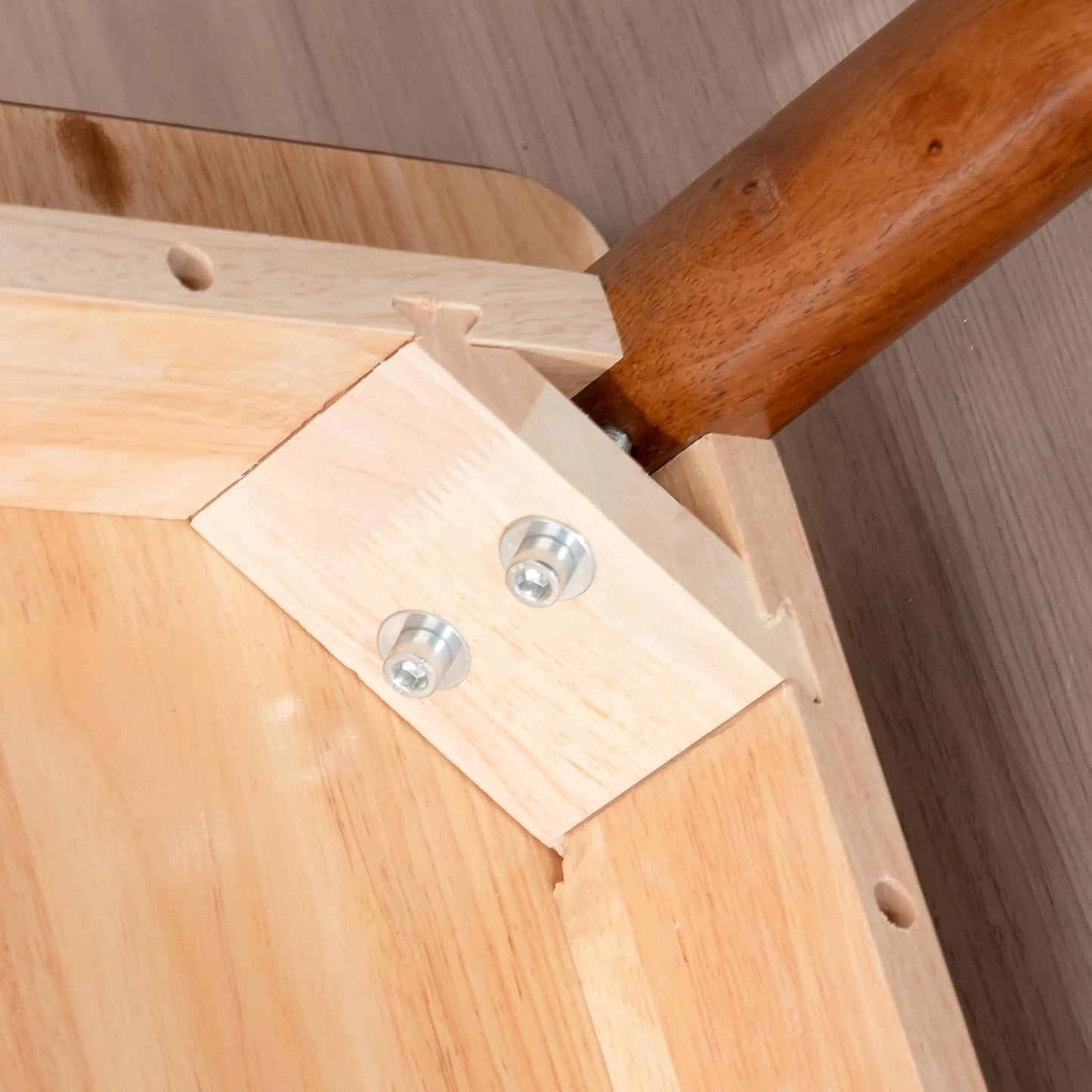 Rectangular Kitchen Solid Wood Dining Table 46.8 inches Legs Sturdy Natural Rubber Wood and Walnut Color (Walnut)