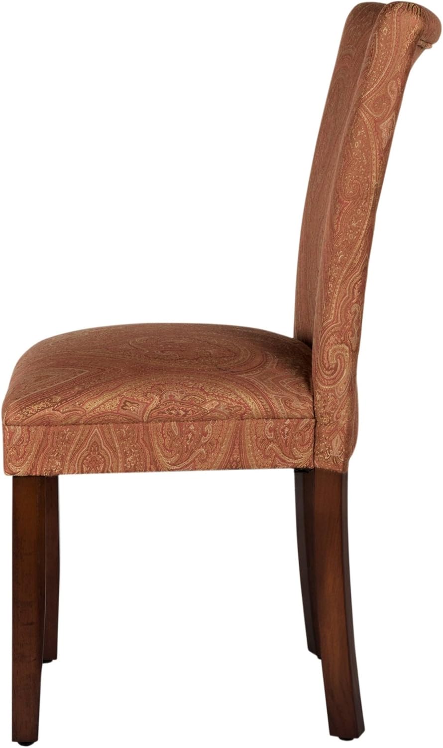 Homepop Home Decor |K1136-F765 | Classic Upholstered Parsons Dining Chair | Single Accent Dining Chair, Red & Gold Damask