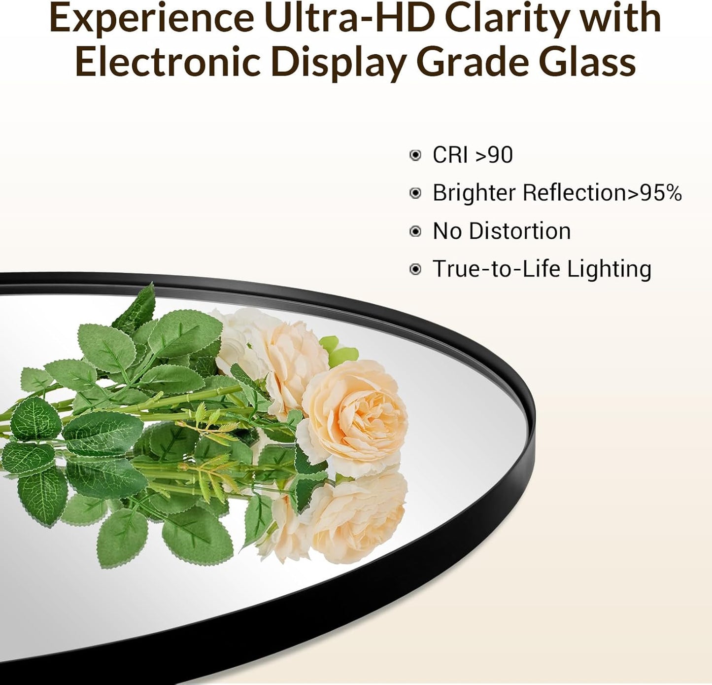 ANDY STAR Black Oval Mirror, 26x38'' Pill Shaped Mirror 1’’ Deep Metal Frame Wall Mounted Vertically&Horizontally Ideal for Limited Space