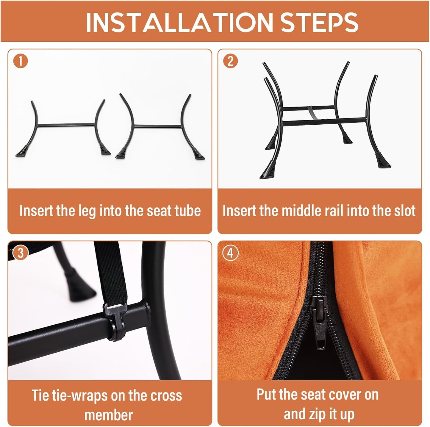 Lazy Chair with Folding Ottoman, Modern Accent Lounge Armchair with Armrests, a Side Pocket & Foldable Footstool, Leisure Reading Chair for Living Room, Bedroom, Dorm & Office, Velvet Orange