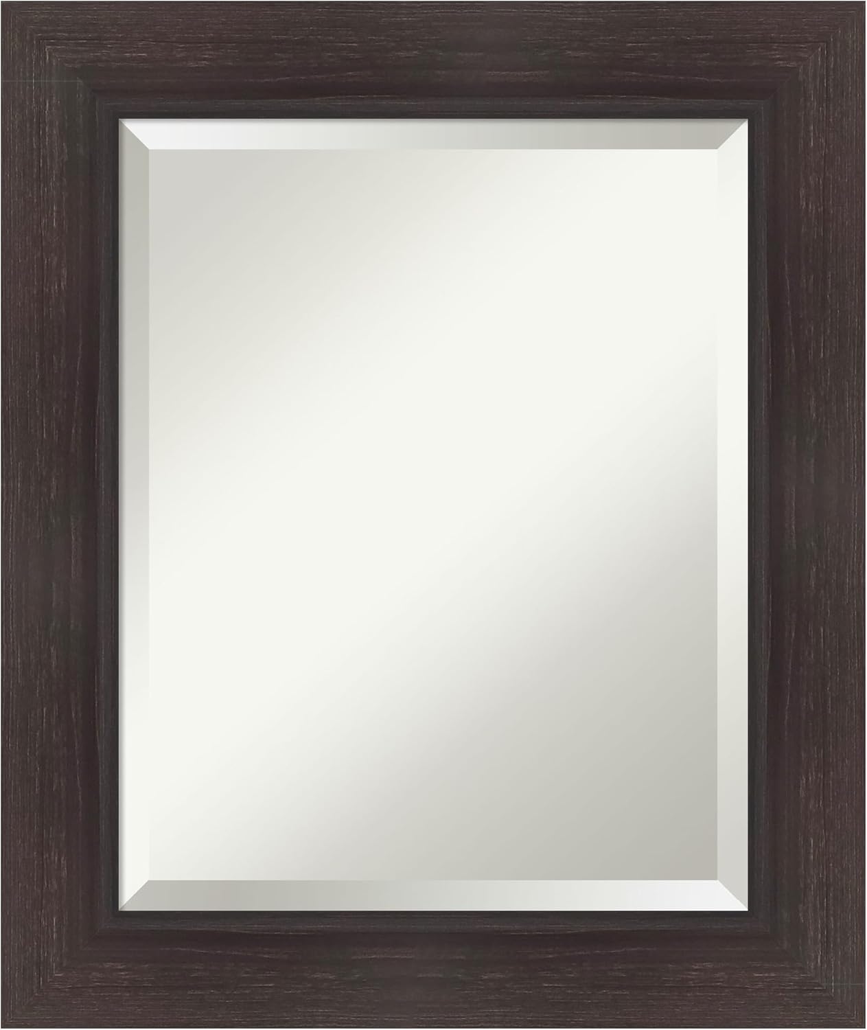 Amanti Art Brown Wall Mirror 26x22 Sloped Espresso Rectangle Bathroom Mirror for Wall Decor Living Room, Small Modern Contemporary Frame, Hangs Horizonally and Vertically, Bathroom Decor, Beveled Edge