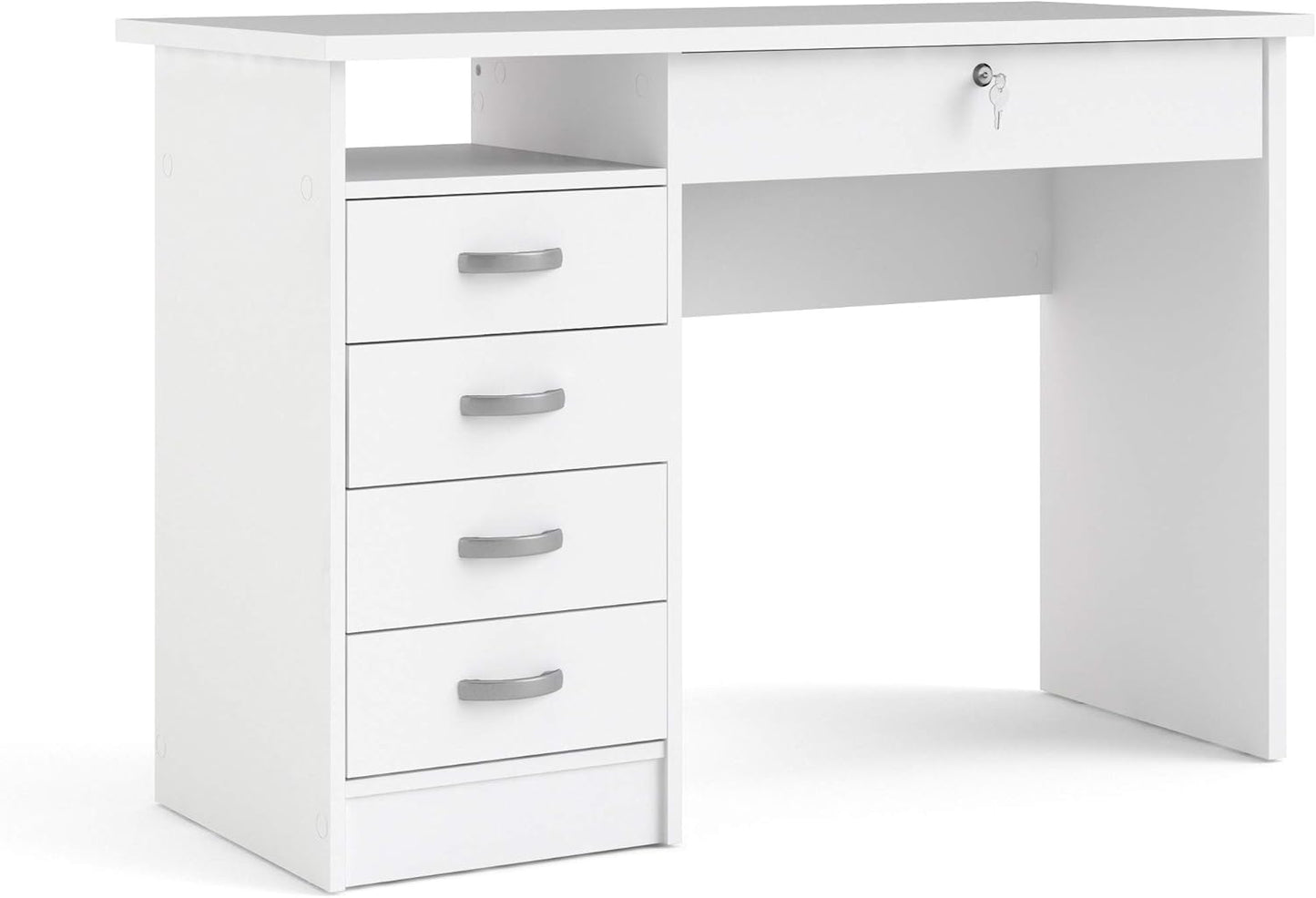 Tvilum Desk with 5 Drawers, White