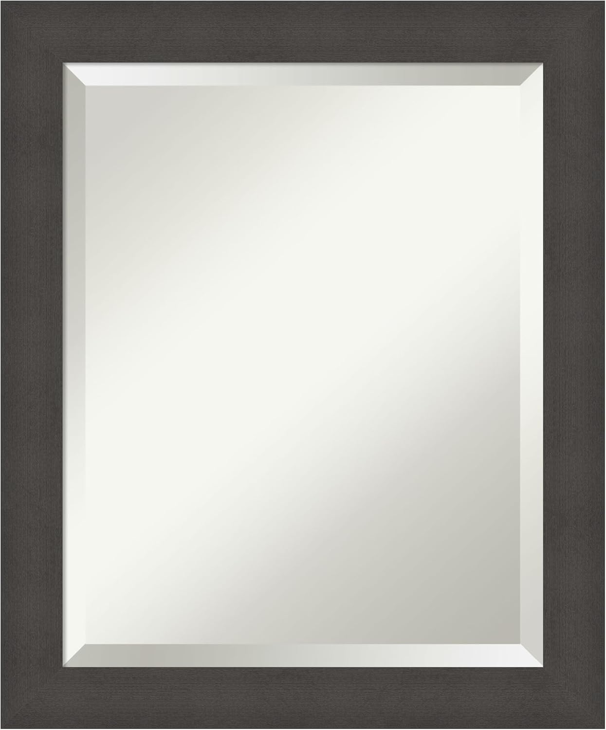 Amanti Art Silver Bathroom Mirror for Over Sink, 24x20 Blaine Light Pewter Narrow Rectangle Vanity Mirror, Small Modern Contemporary Frame, Hangs Horizonally and Vertically, Bathroom Wall Decor