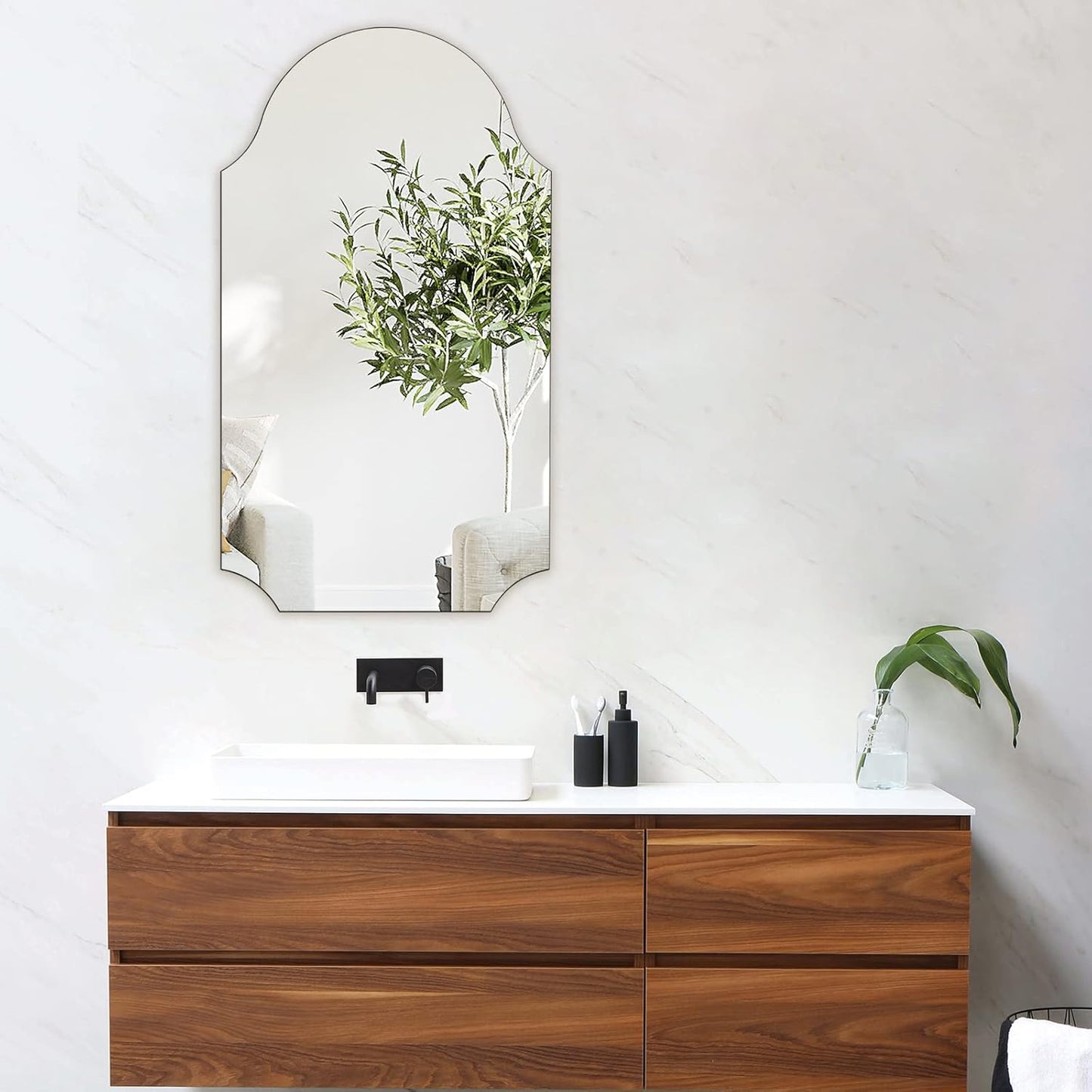 Wall Mounted Mirror for Bathroom Mirror 20 x 36 '' Vanity Frameless Mirror Makeup Mirror for Living Room Bedroom