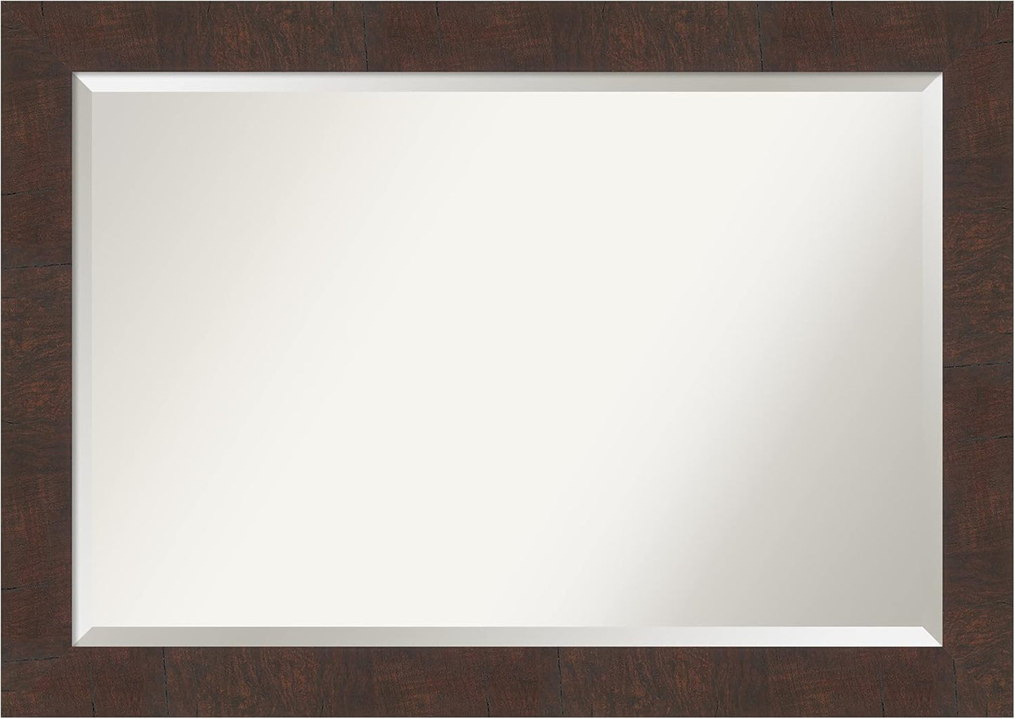 Amanti Art Brown Bathroom Mirror for Over Sink, 29x41 Wildwood Brown Rectangle Vanity Mirror, Large Rustic Farmhouse Frame, Hangs Horizonally and Vertically, Bathroom Wall Decor, Beveled Edge