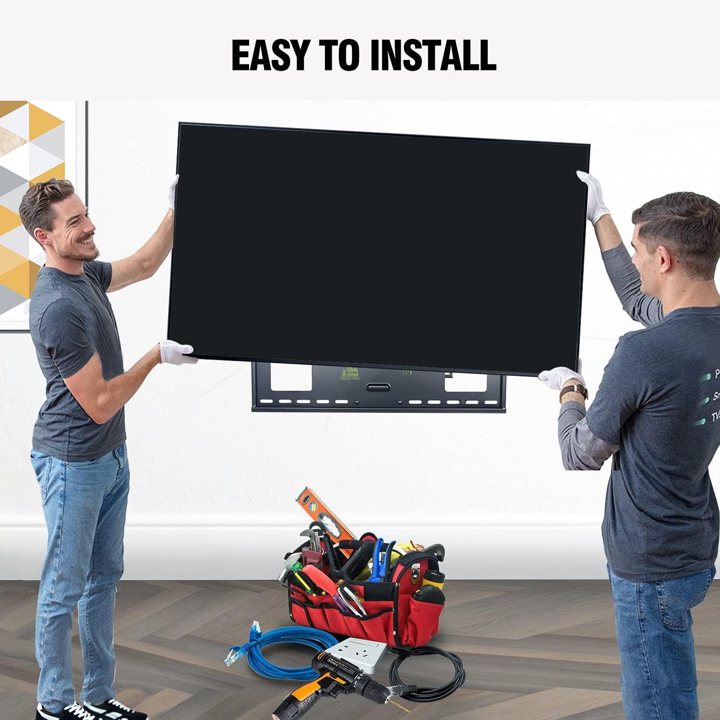 FORGING MOUNT Heavy Duty Long Arm TV Mount,Full Motion TV Mounts Bracket 43 inch Extension Dual Articulating Arm, Fits 50-90 Inch Flat/Curve TVs, Holds up to 198 lbs, VESA600x400mm