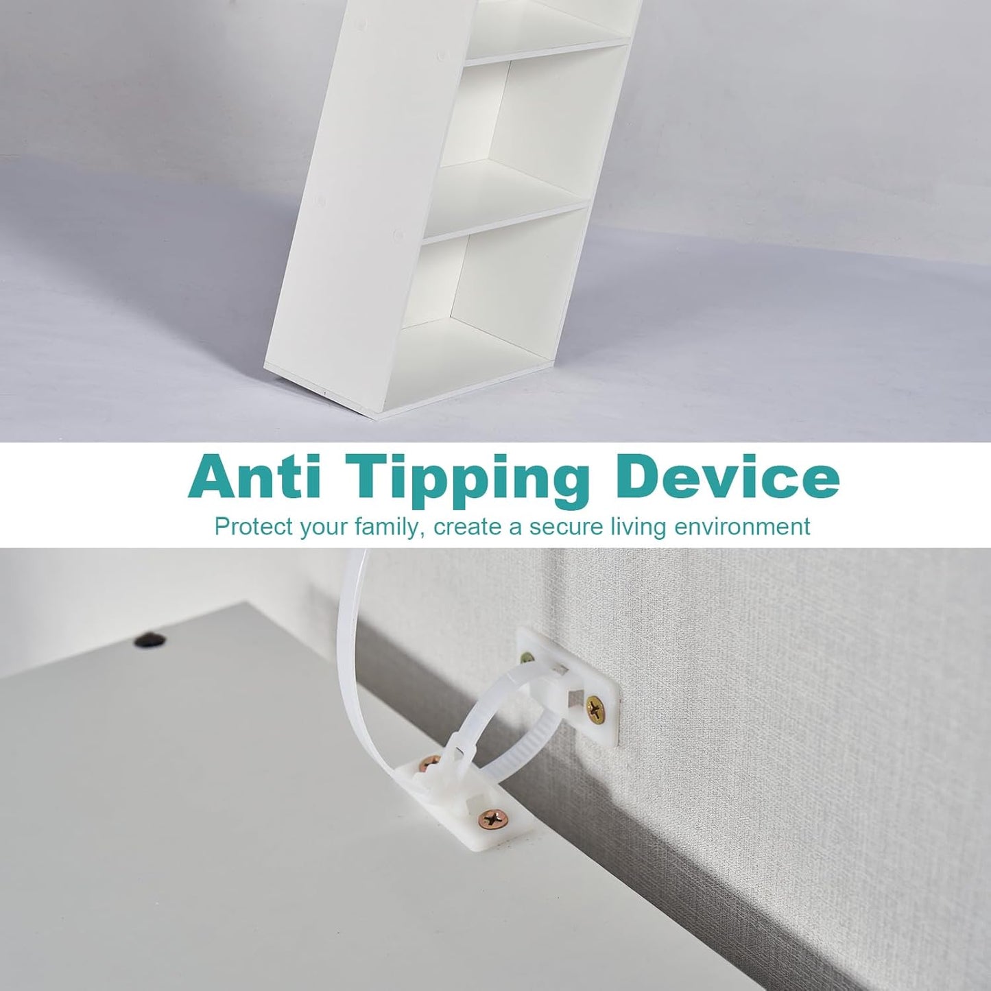 6-Tier Book Shelf, Floor Standing Open Bookcase, Wooden Display Storage Shelves with Anti-Tipping Device, 71" Tall Bookshelf for Bedroom, Living Room and Office, White