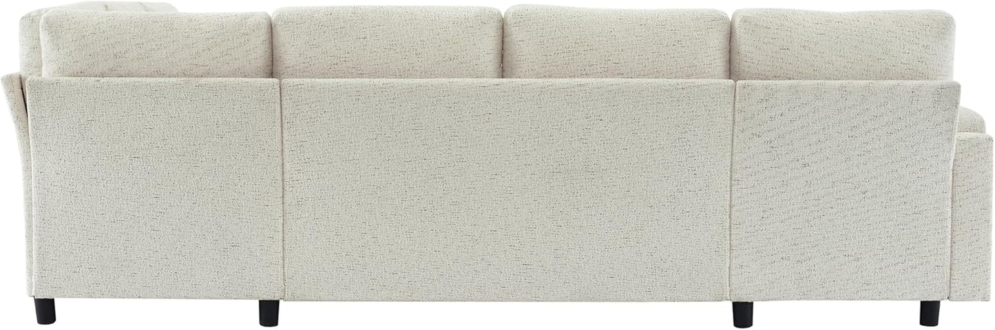 Eafurn Oversized U Shaped Sectional Sleeper Sofabed Pull Out Couch Bed for Living Room 6 Seater Upholstered Convertible Pullout Lounge Sofa Couch w/Storage Chaise, USB Ports for Living Room Apartment