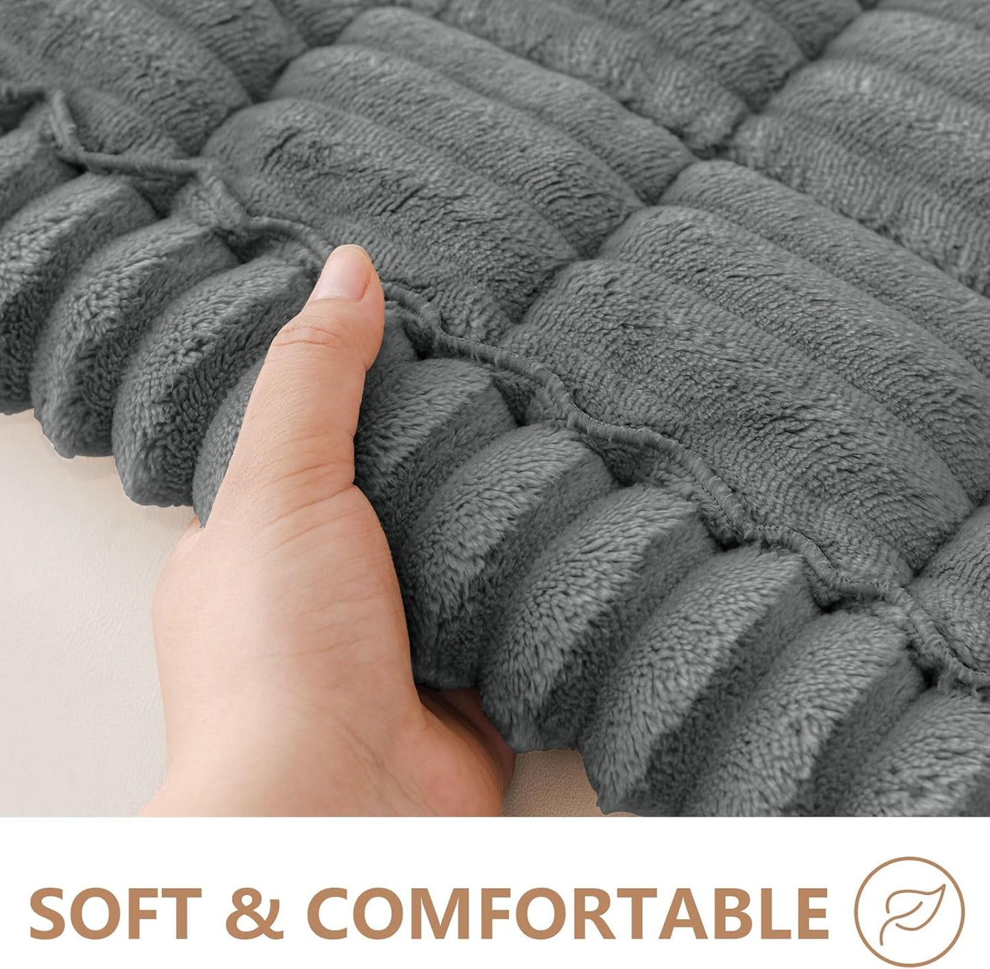 Smiry Couch Cover for Dogs Washable, Non Slip Fuzzy Pet Couch Covers for 3 Cushion Sofa Pet Friendly, Thick Soft Sofa Slipcovers Cushion Protector (Dark Grey, 27.6" x 70.9")