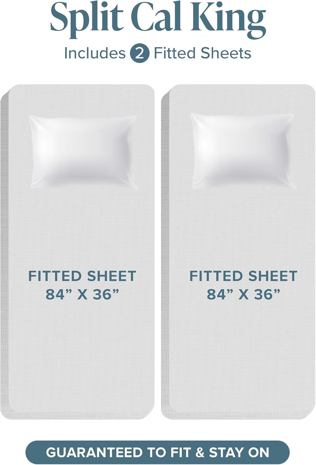 Bare Home Ultra-Soft Split Cal King Sheet Set - Luxury 1800 - Hydro-Brushed - Deep Pockets - Easy Fit - 4 Piece Set - Bedding Sheets & Pillowcases (Split California King, Sage)