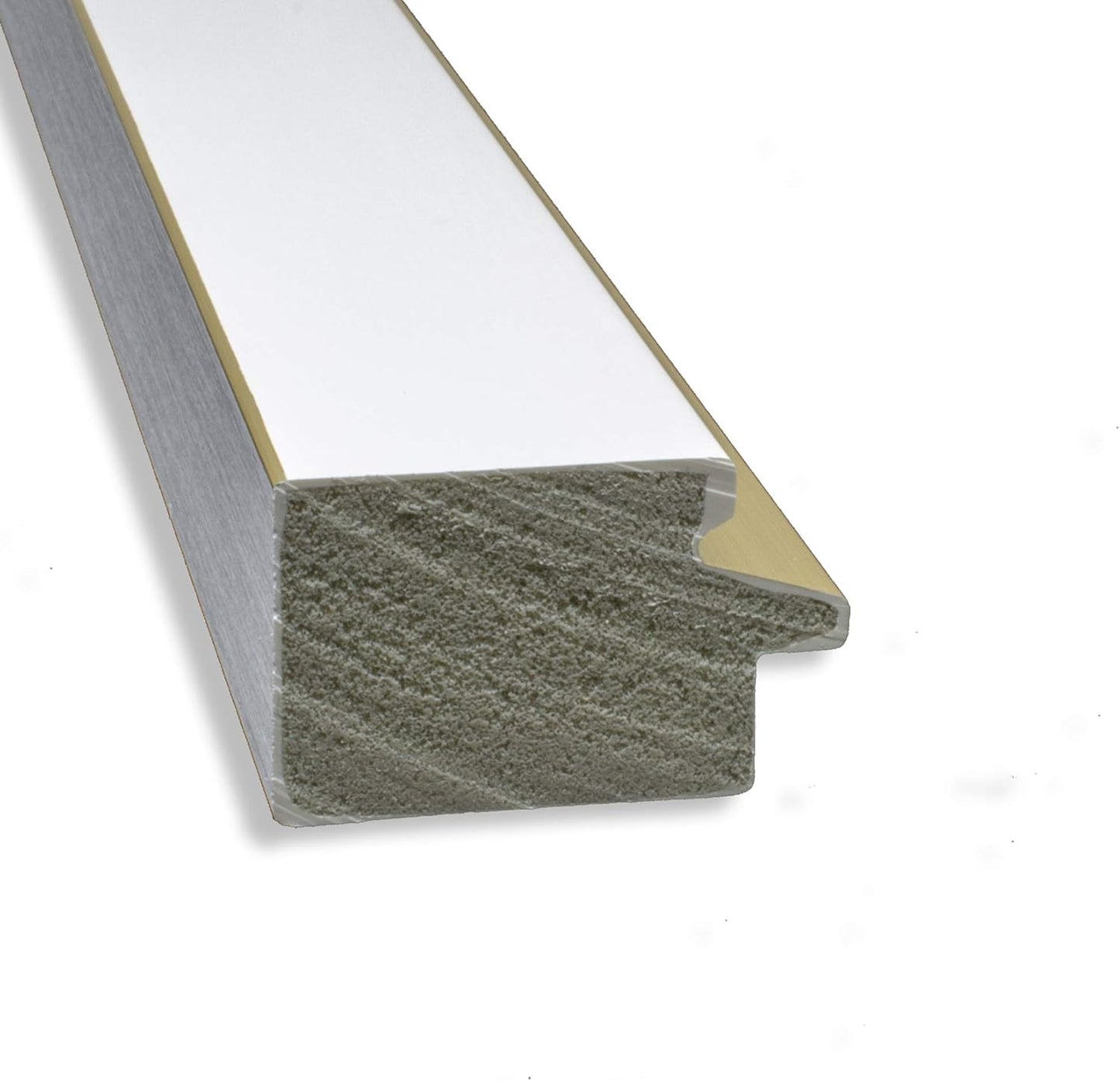 Amanti Art White Bathroom Mirror for Over Sink, 23x23 Eva White Gold Narrow Square Vanity Mirror, Medium Modern Contemporary Frame, Hangs Horizonally and Vertically, Bathroom Wall Decor, Beveled Edge