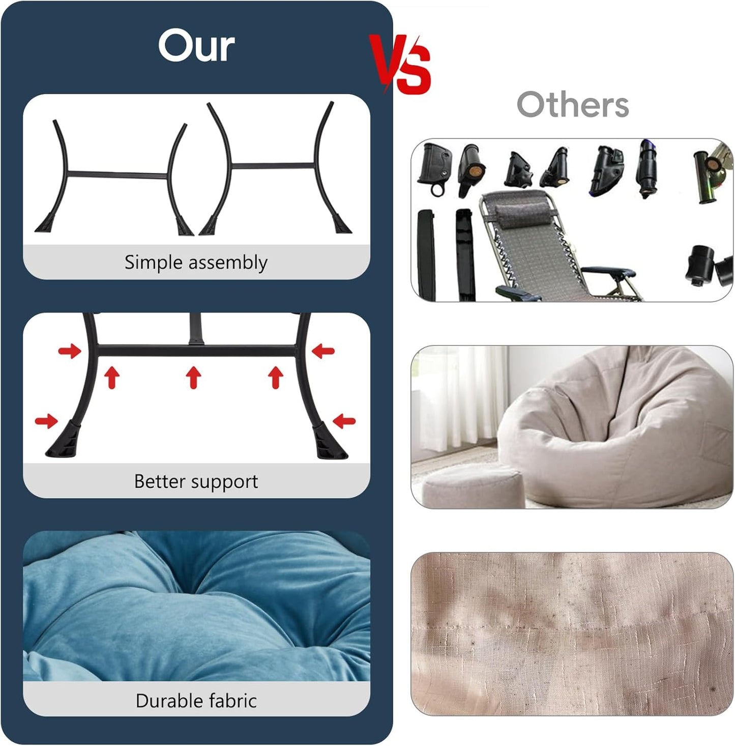 Lazy Chair with Folding Ottoman Modern Large Accent Chair,Contemporary Lounge Leisure Sofa Chair with Armrests Upholstered Sofa Armchair Reading for Bedroom,Dorm & Office(Blue-f)