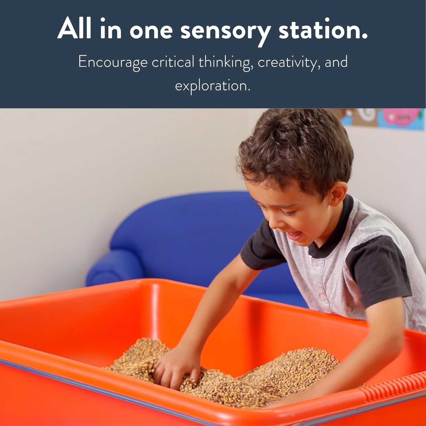 Children's Factory Medium Sensory Table – 18″ Height Table, Sandbox, Water Table for Kids, Red