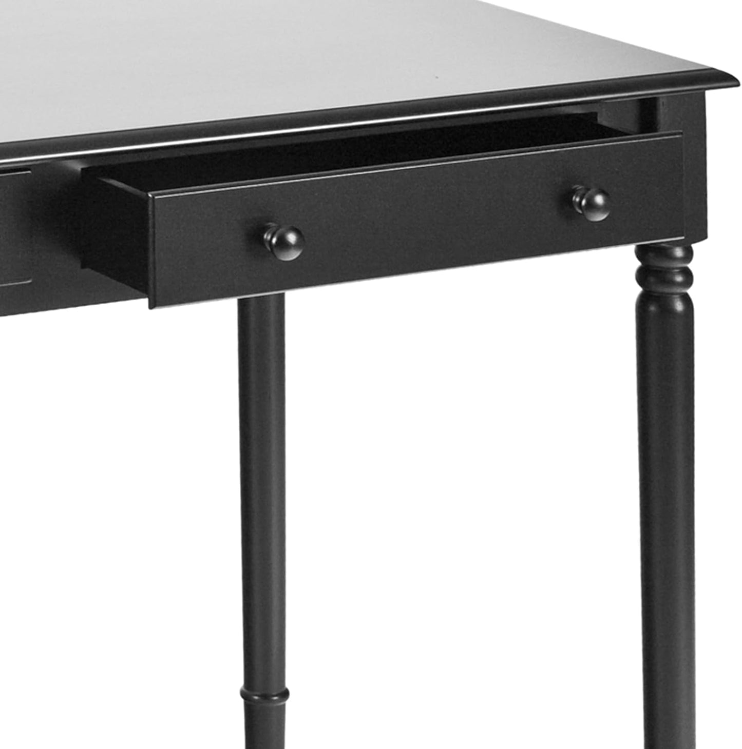 SEI Furniture Janice 2-Drawer Slim Profile Writing Desk, 42.75" W, Satin Black