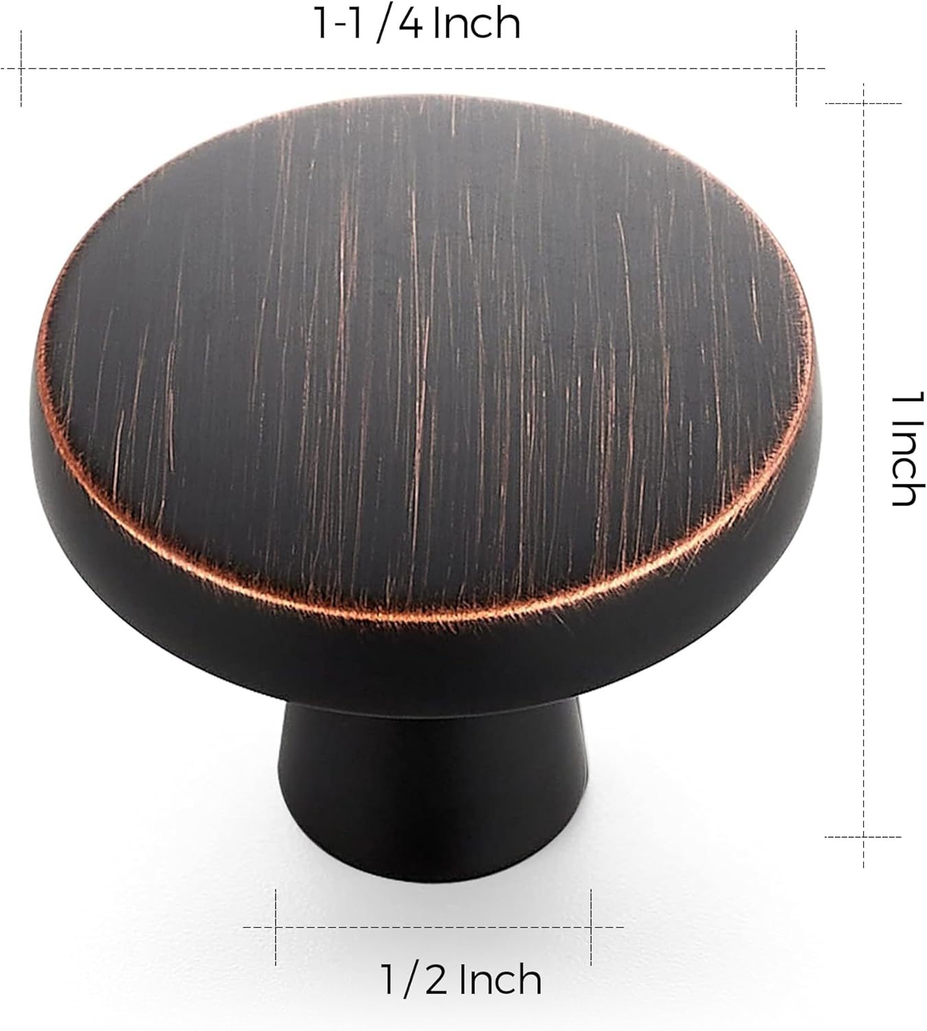 Ravinte 30 Pack Drawer Pulls 1-1/4 Inch Kitchen Cabinet Knobs Solid Round Dresser Drawer Knobs Oil-Rubbed Bronze Dresser Knobs Drawer Knobs Simple Cabinet Hardware for Cupboard Drawer Pulls