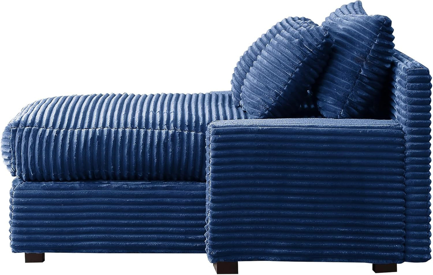 48.8" W Oversized Chaise Daybed Lounge Sleeper Chair Bed for Living Room Reading Bedroom, Indoor Cloud Chaise Sofabed Plush Corduroy Upholstered Sleeper Couch W/3 Pillows for Home/Apartment