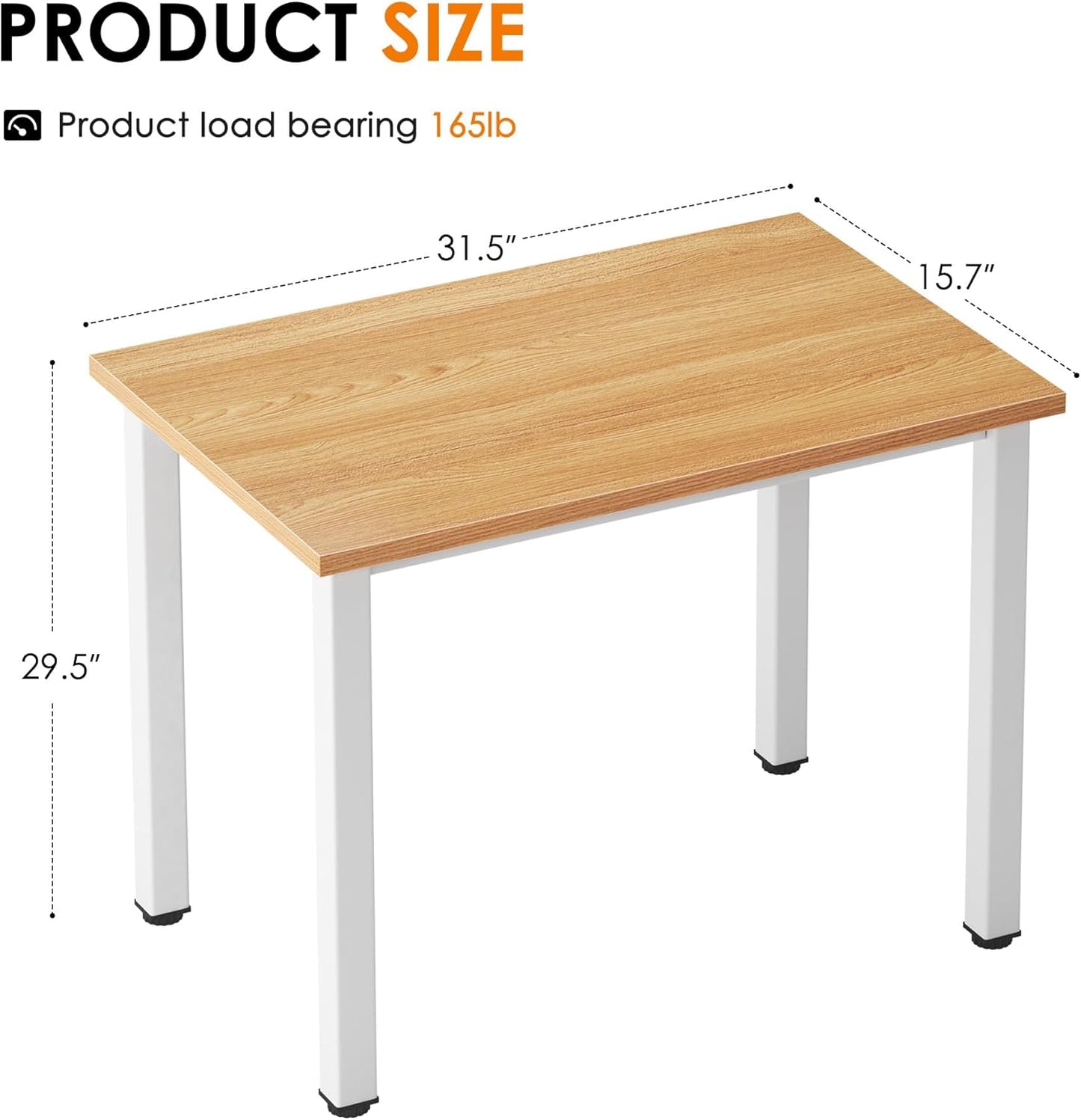 Need Computer Desk - 31.5 Inch Office Writing Work Study Kids Student Teacher Home Bedroom Table for Small Space, Teak