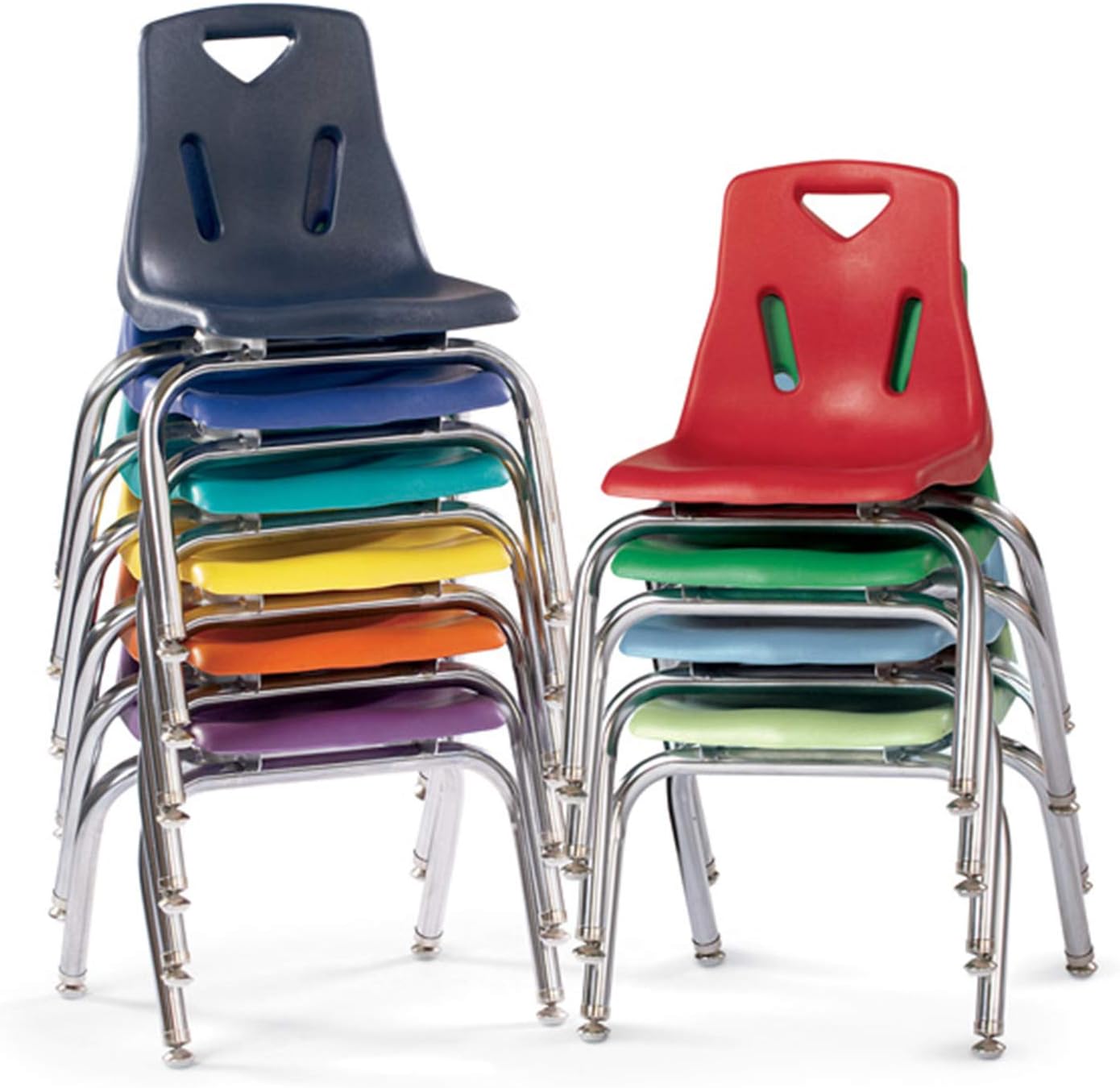 Jonti-Craft Berries 8148JC1114 Stacking Chair with Chrome-Plated Legs, 18" Height, Orange