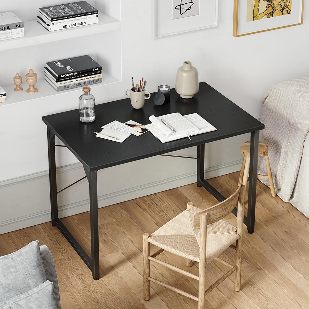 Cubiker Computer Desk, 32 inch Small Home Office Desk for Small Spaces, Modern Simple Style for Home, Office, Classic Black