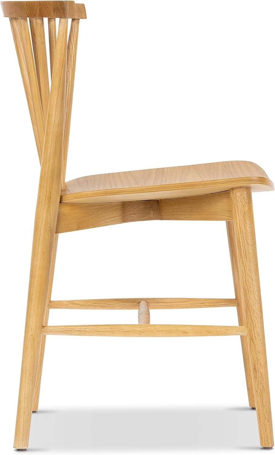 POLY & BARK Ligna Dining Chair Black – Mid-Century Inspired Chair with Sculpted Spindle Back – Solid American Walnut Frame and Engineered Wood Veneered Seat – Fully Assembled and Ready to Use