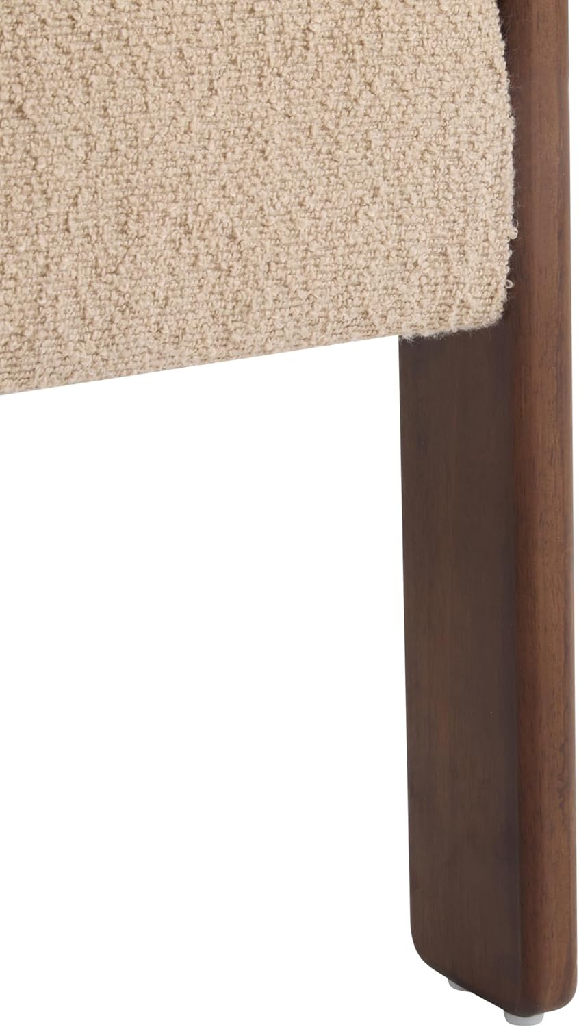 Christopher Knight Home Nettie Modern Accent Chair for Living Room, Boucle Fabric Single Lounge Sofa Chair with Wooden Frame, Comfy Reading Chair for Bedroom, Lounge Armchair with Cushion, Dark Beige