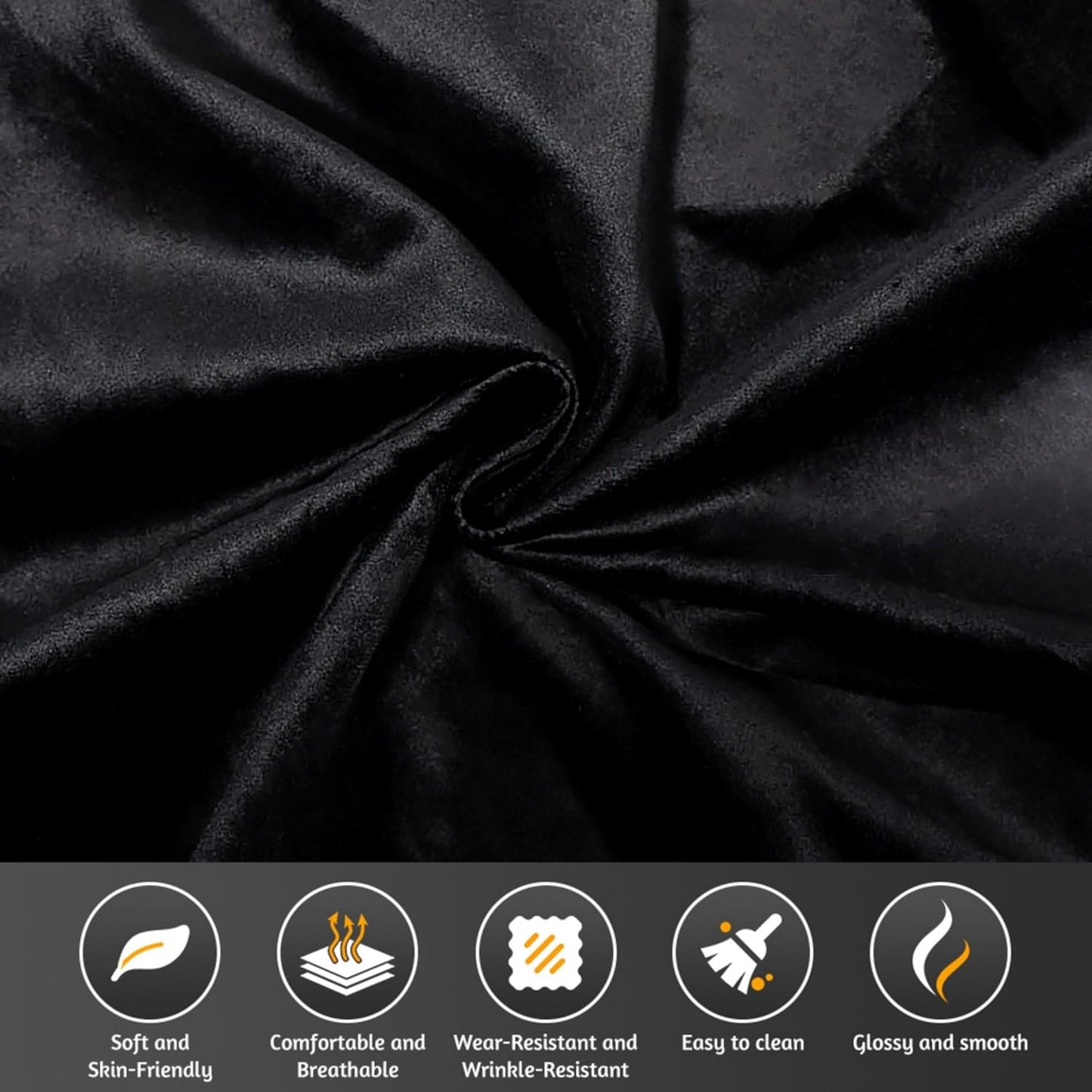 KEIKI 3-in-1 Velvet Chesterfield Sofa Bed with Ottoman, Convertible King Size Sleeper Couch, Rolled Arm Design, Comfortable 3-Seater for Living Room or Bedroom, Black