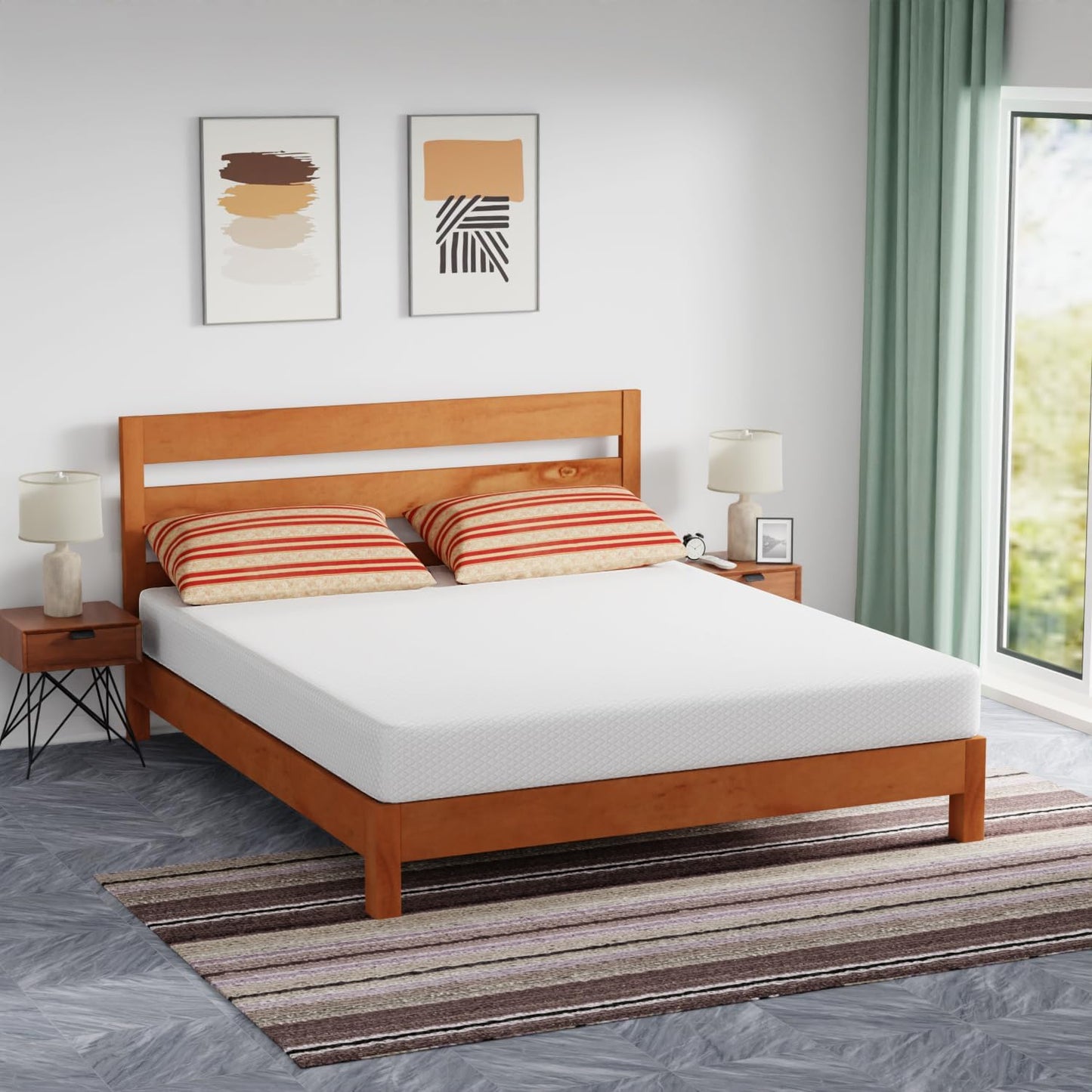 FDW | 8 Inch California King Mattress | Medium Firm | Gel Memory Foam Mattress | White | Bed in a Box, CertiPUR-US Certified | Pressure Relief, Cooling Ventilated Foam | Washable Removable Cover