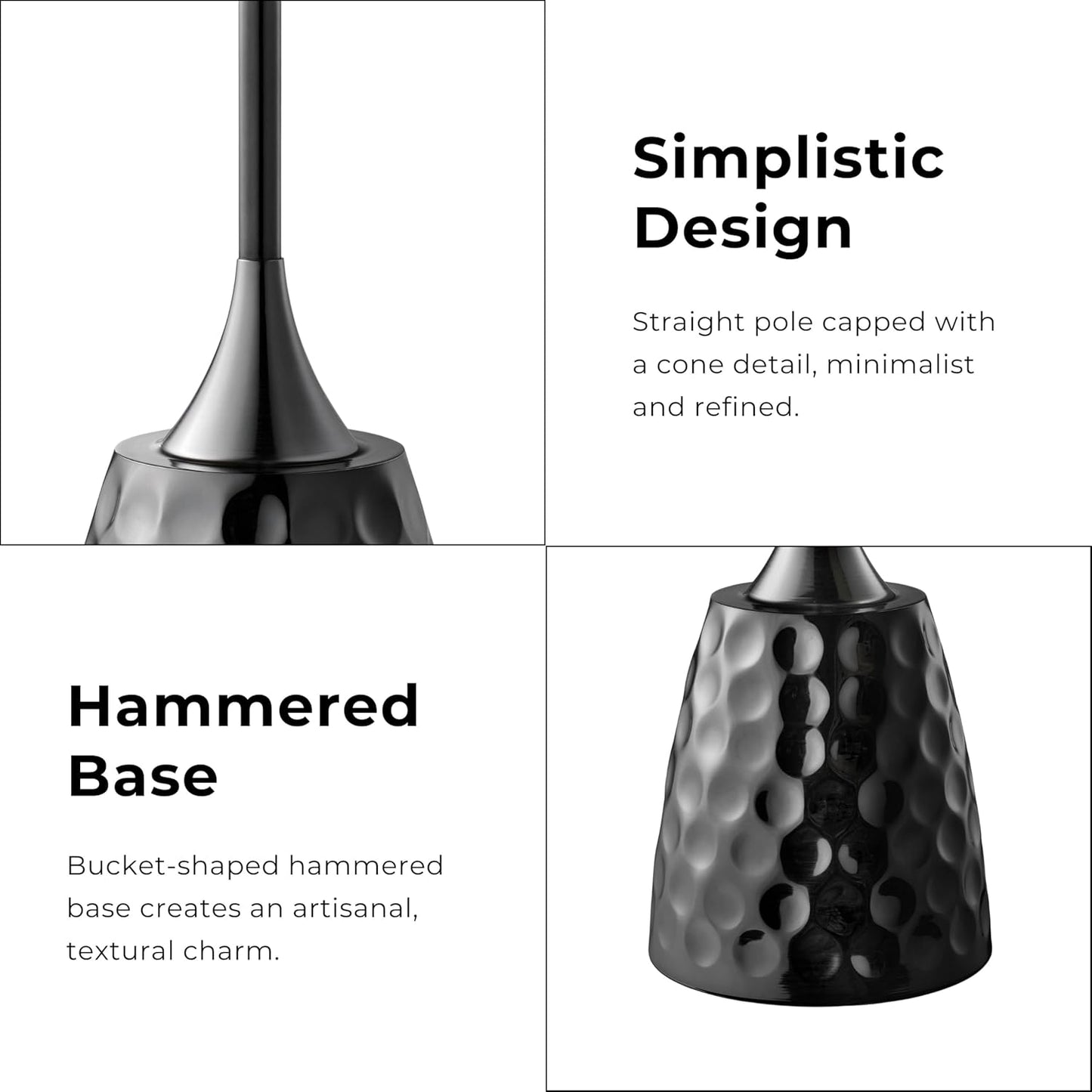 HOMES: Inside + Out Halric Modern 24" Tall Round End Table with Printed Tabletop and Iron Metal Base, Accent Furniture, Pedestal Stand for Living Room, Home Office, Black with Geometric Floral