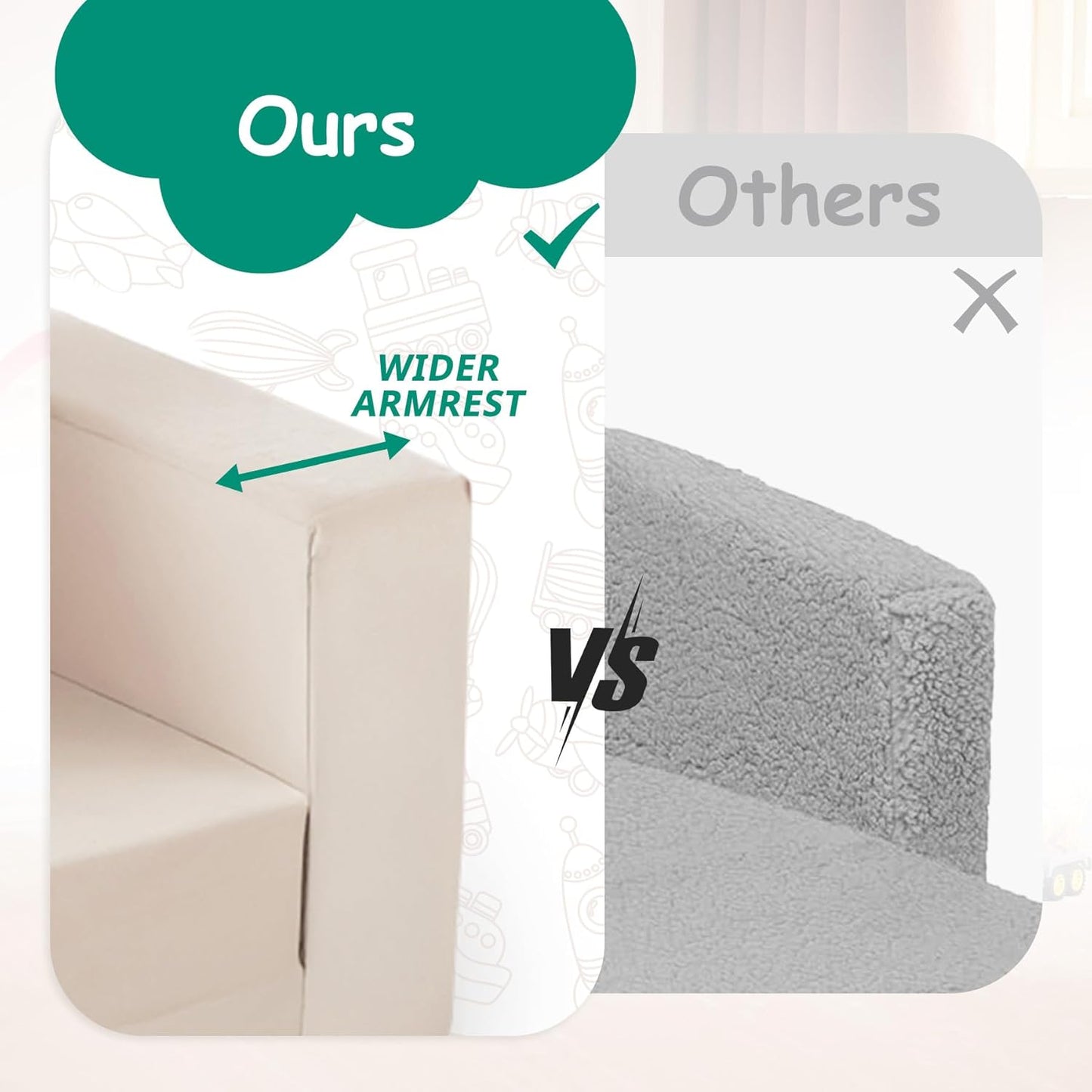 Kids Couch, 2-in-1 Toddler Chair Comfy 1-3 Years, Convertible Kids Chair, Toddler Couch That Fold Out, Kid Lounge Chairs for Boys and Girls, Soft Coral Fleece, Beige