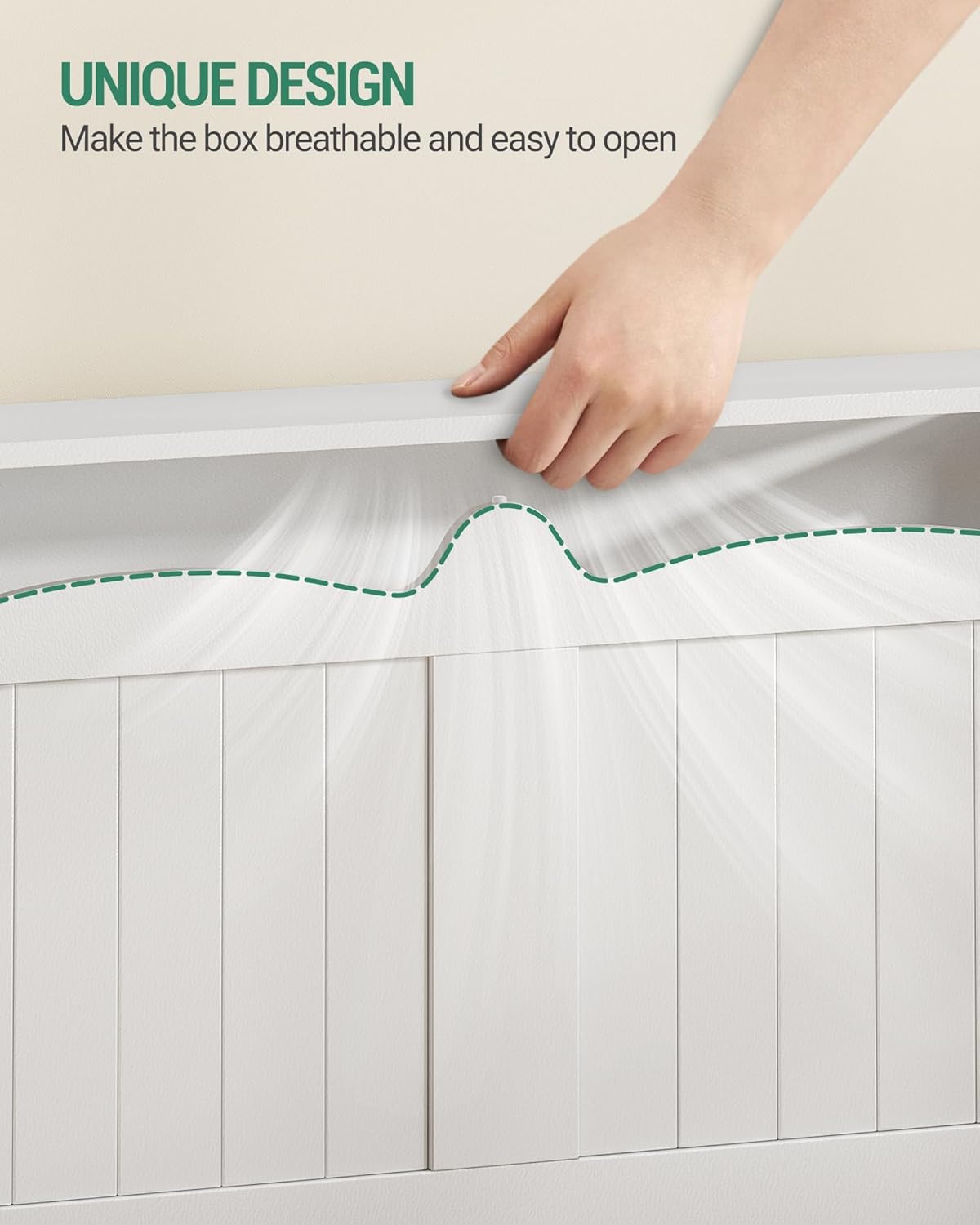 47.2" Storage Chest, Extra Large Storage Bench Trunk with 2 Safety Hinges, Wooden Box, Lift-Top Chest Organizer, Shoe Bench for Entryway, Bedroom, Living Room, White SB28603X