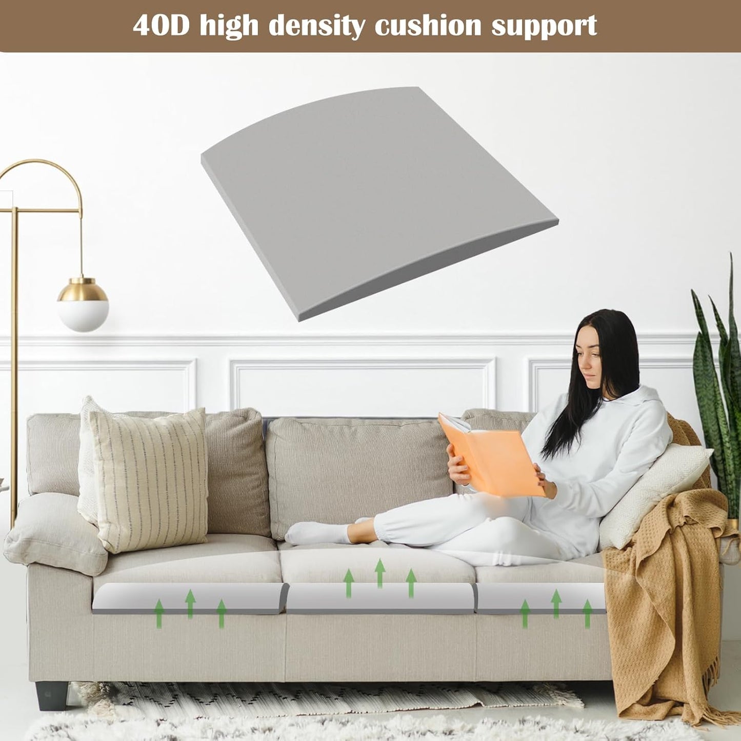 1 Pcs Couch Cushion Support for Sagging Cushion 20" x 20" 40D High Density Cushion Support Board Replacement Gray Sofa Cushion Support