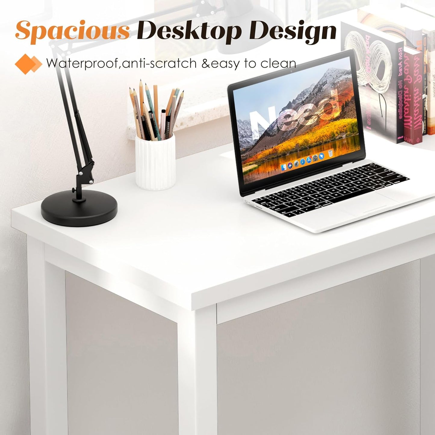 Need Small Table - 31.5 Inch Study Desk for Narrow Spaces,Sturdy and Heavy Duty Study Workstation for Laptop-Easy Assembly Homework Desks AC3DW8040