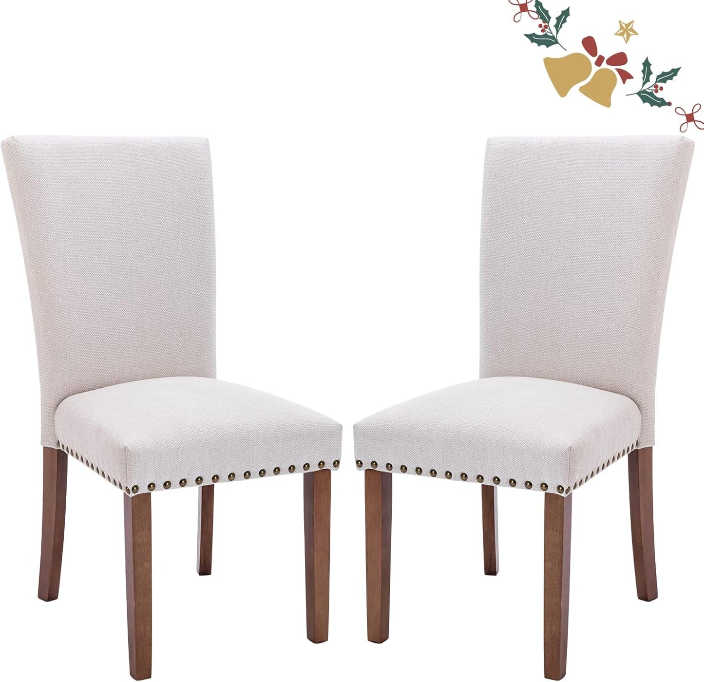 COLAMY A420-FBEI-4 Dining Chairs, Set of 2, Beige