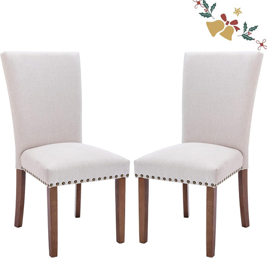 COLAMY A420-FBEI-4 Dining Chairs, Set of 2, Beige